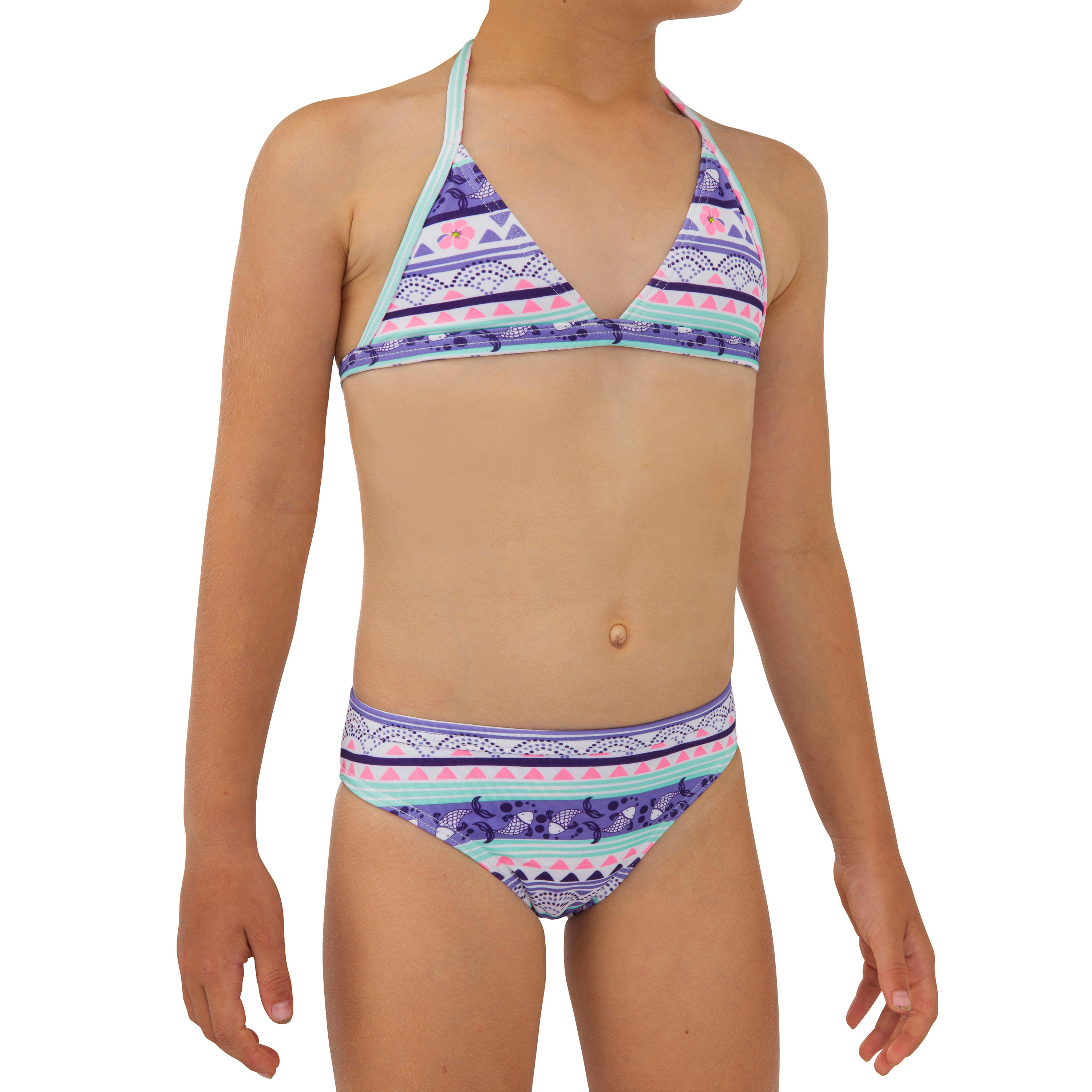 OLAIAN Bikini-Set MÃ¤dchen 100 Tina Koia lila/weiÃŸ 8 Jahre - Gr. 128