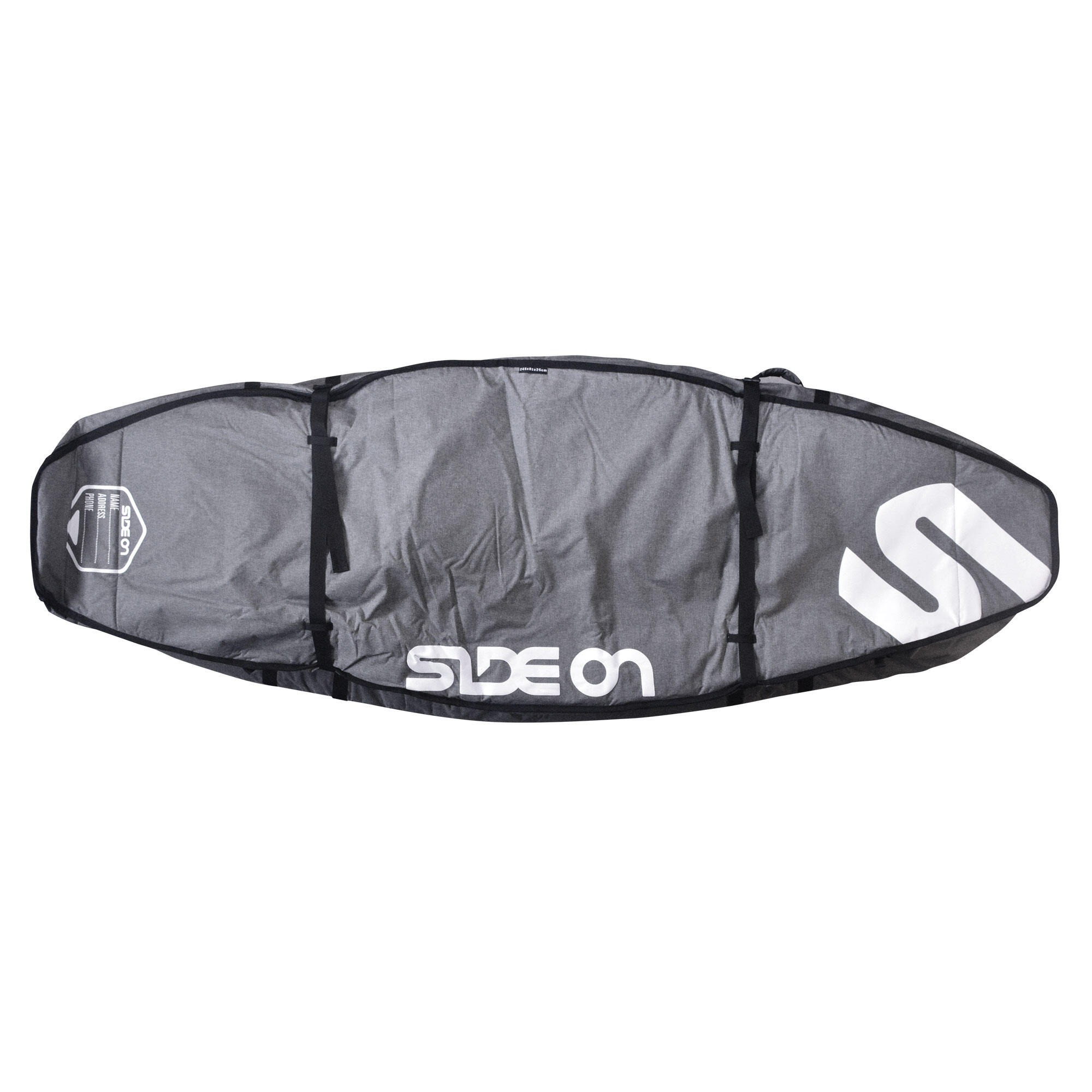SIDE ON Boardbag Windsurfboard DoppelhÃ¼lle 10 mm 245/65 Side On grau/weiss EINHEITSGRÃ–SSE