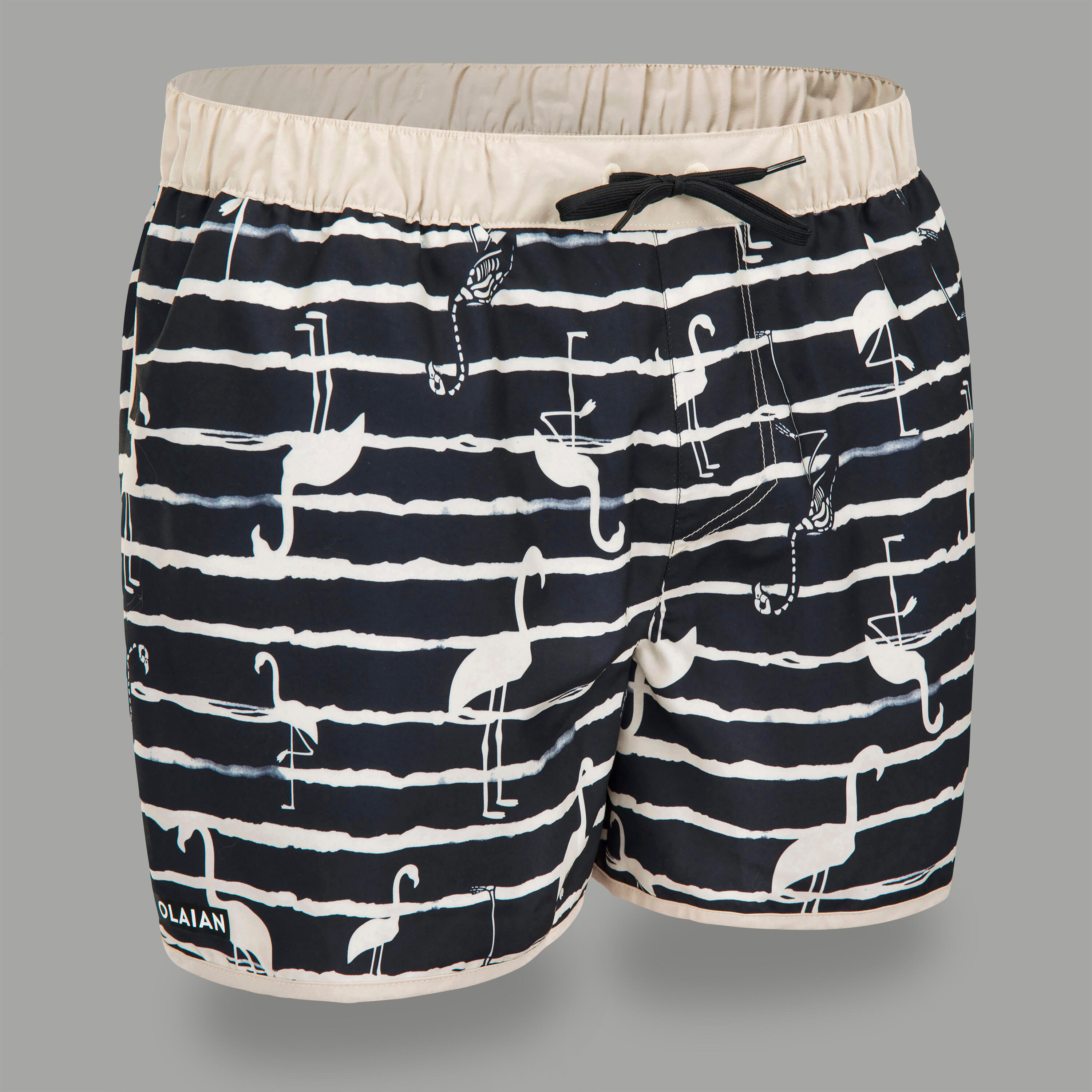 OLAIAN Boardshorts Surfen Herren kurz 100 Flamindark schwarz/weiÃŸ L