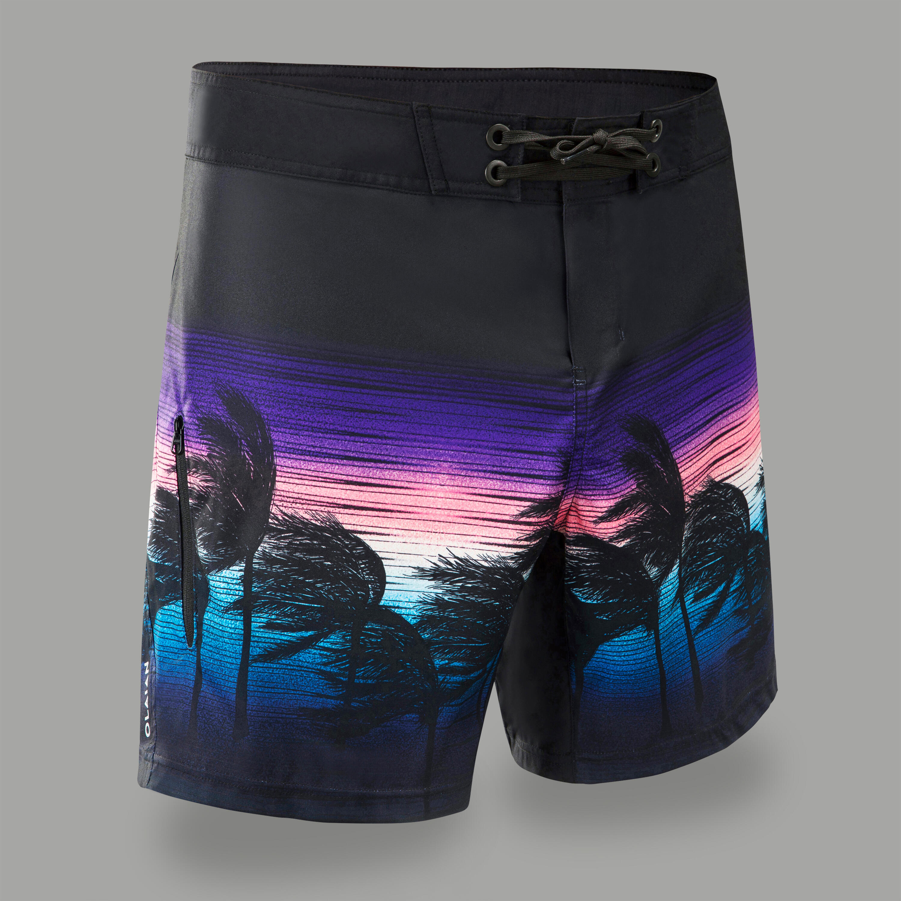 OLAIAN Boardshorts Surfen Herren kurz 500 Shadow Black XL