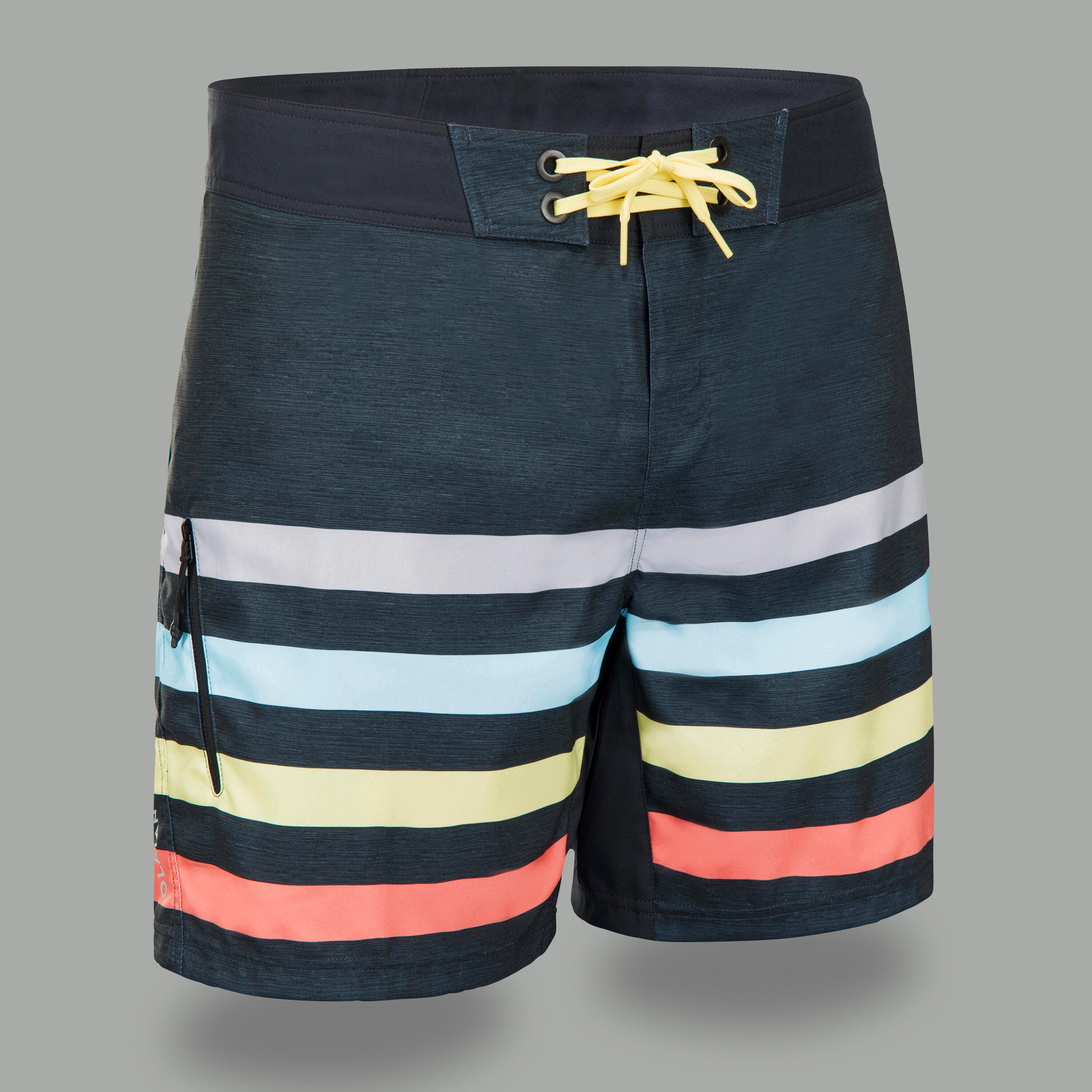 OLAIAN Boardshorts Surfen Herren kurz 500 Summer grau/bunt L