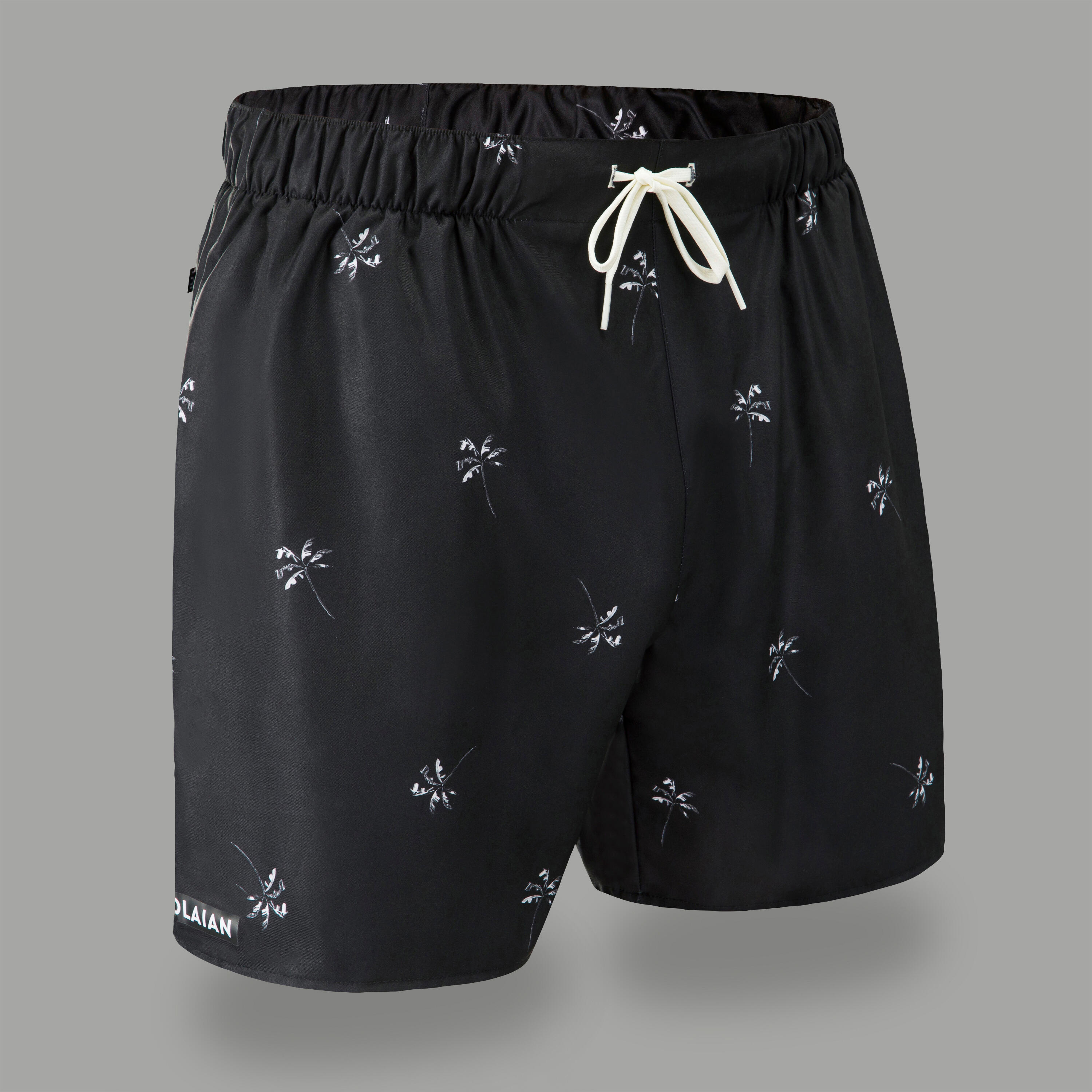 OLAIAN Boardshorts Surfen Herren mittellang 100 Palmito schwarz 2XL