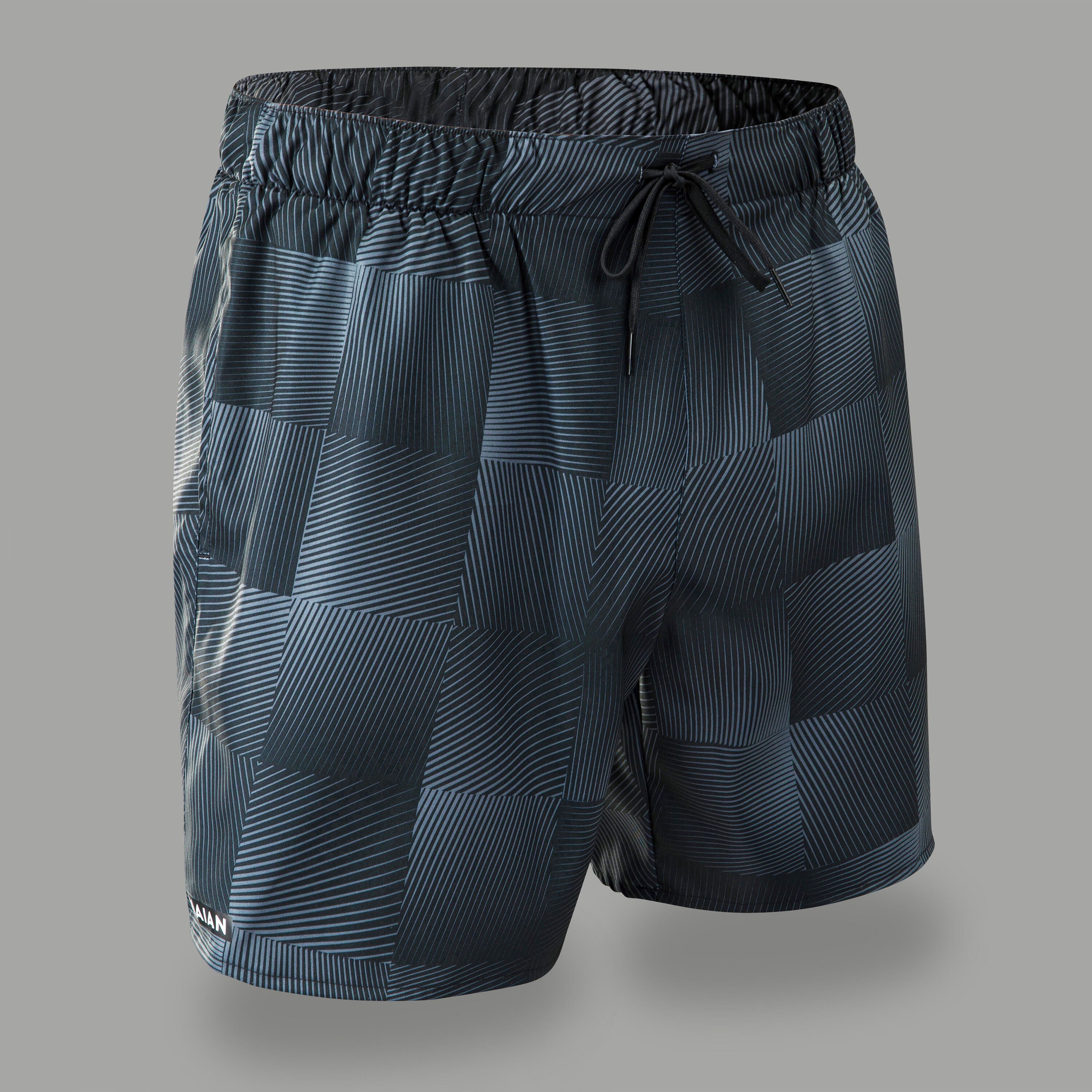 OLAIAN Boardshorts Surfen Herren mittellang 100 Square schwarz XL