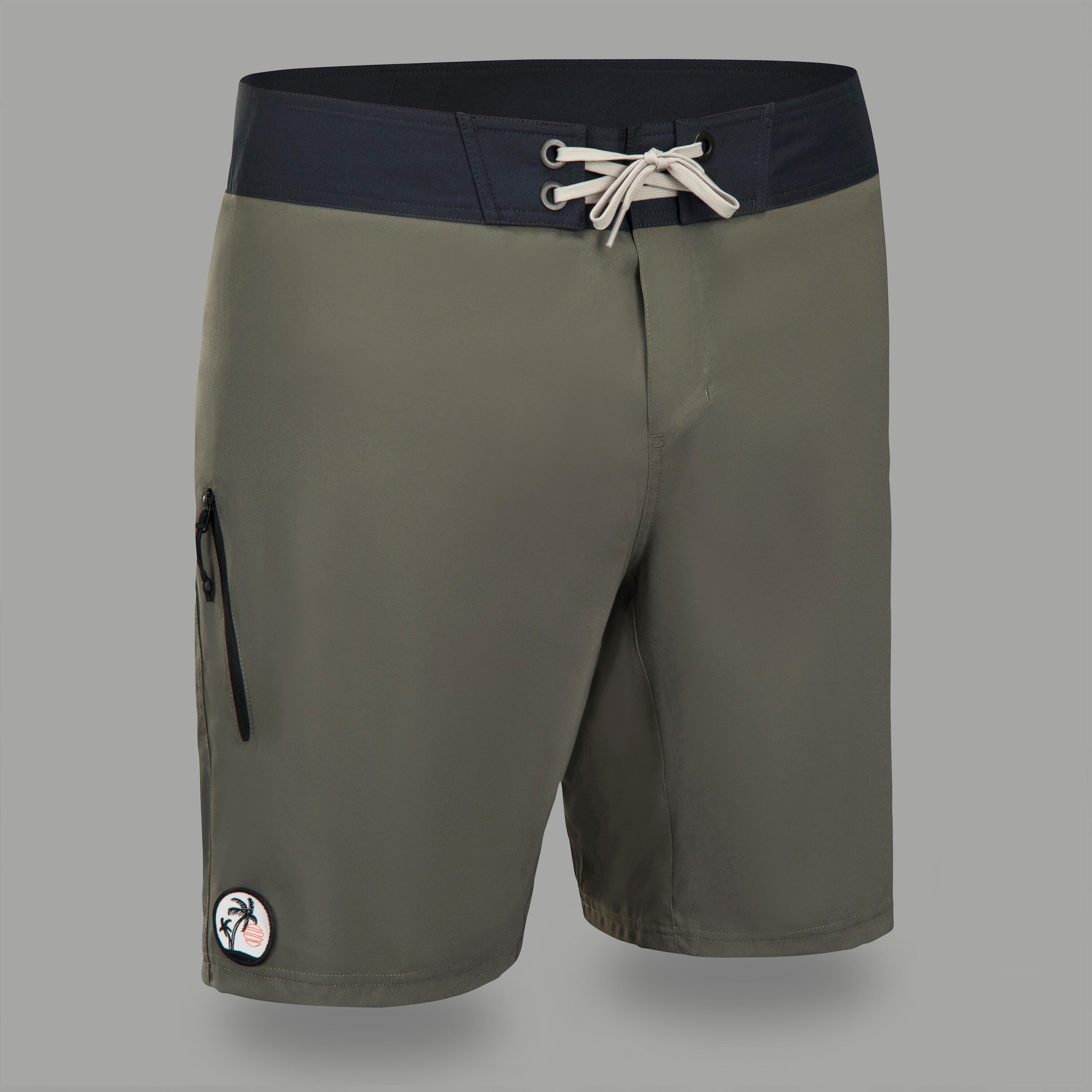 OLAIAN Boardshorts Surfen Herren mittellang 500 Patch khaki L