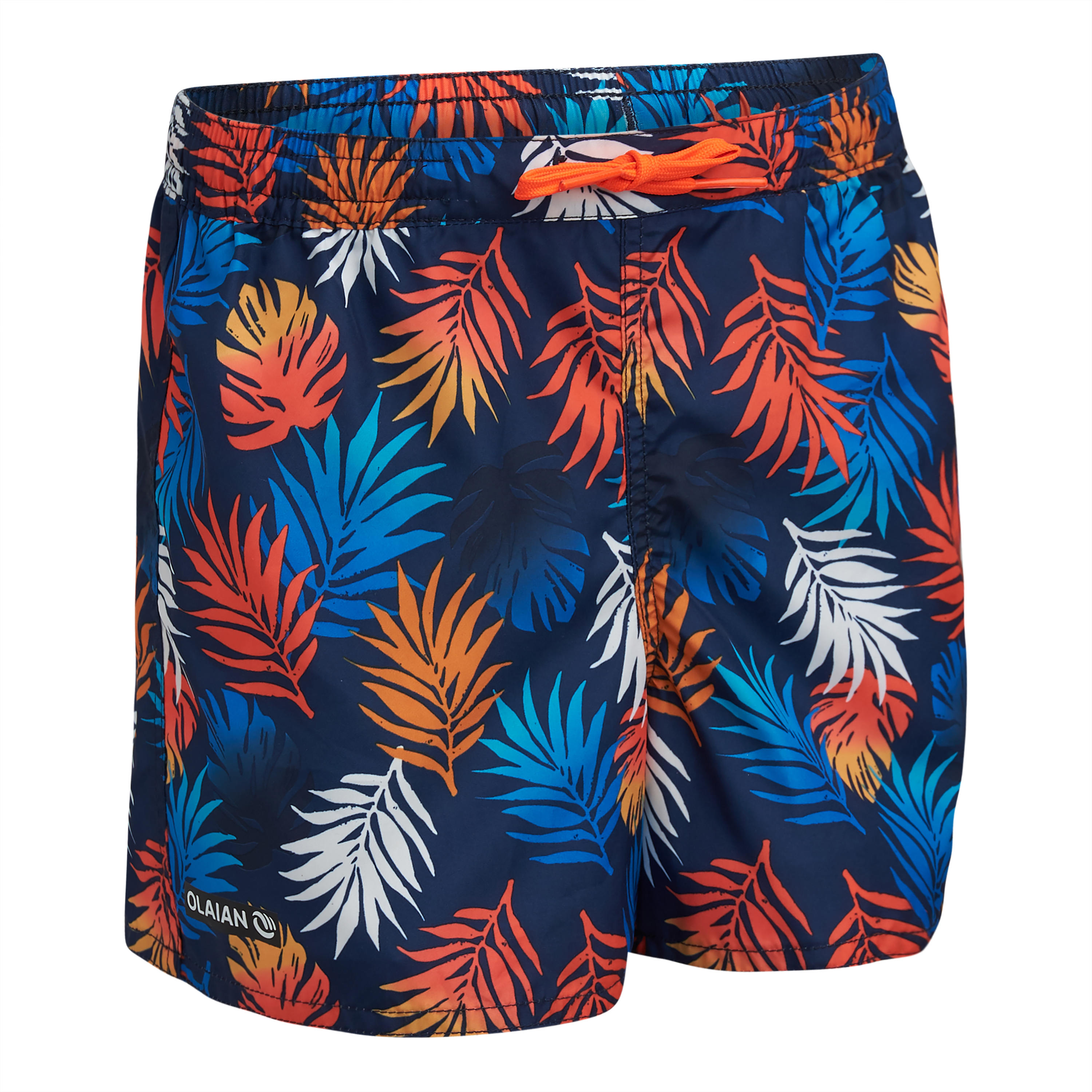 OLAIAN Boardshorts Surfen Jungen 100 Shadow blau/rot Gr. 104 - 4 Jahre