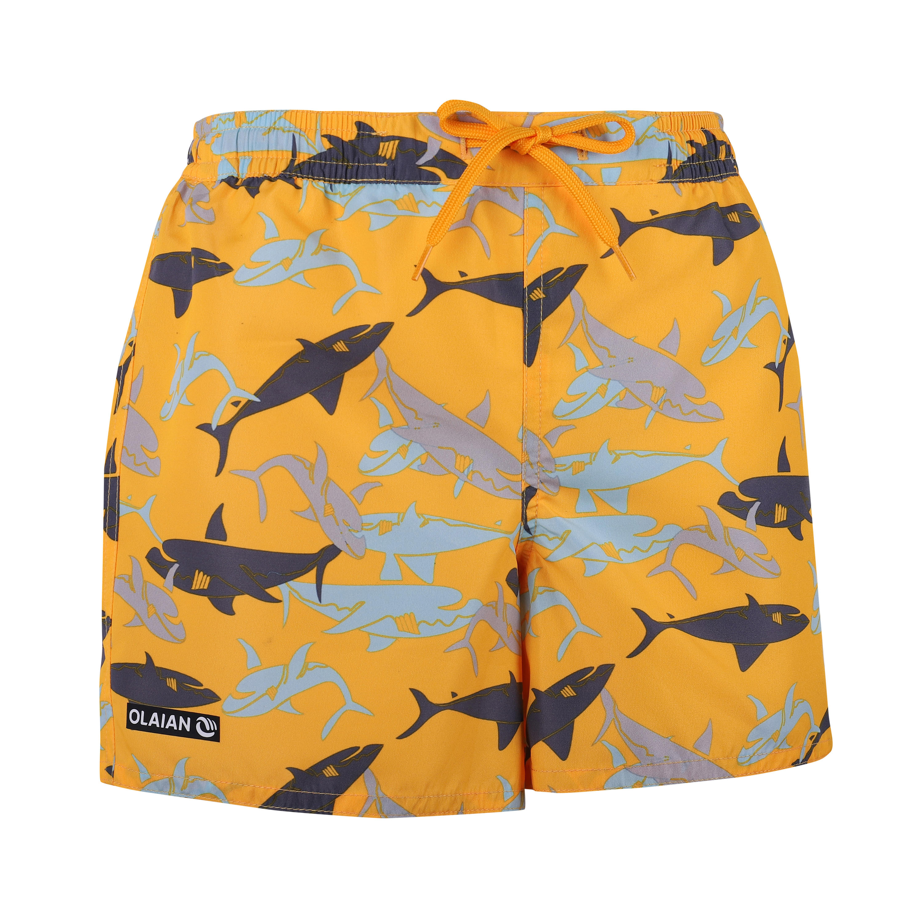 OLAIAN Boardshorts Surfen Jungen 100 Shark gelb Gr. 128  - 8 Jahre