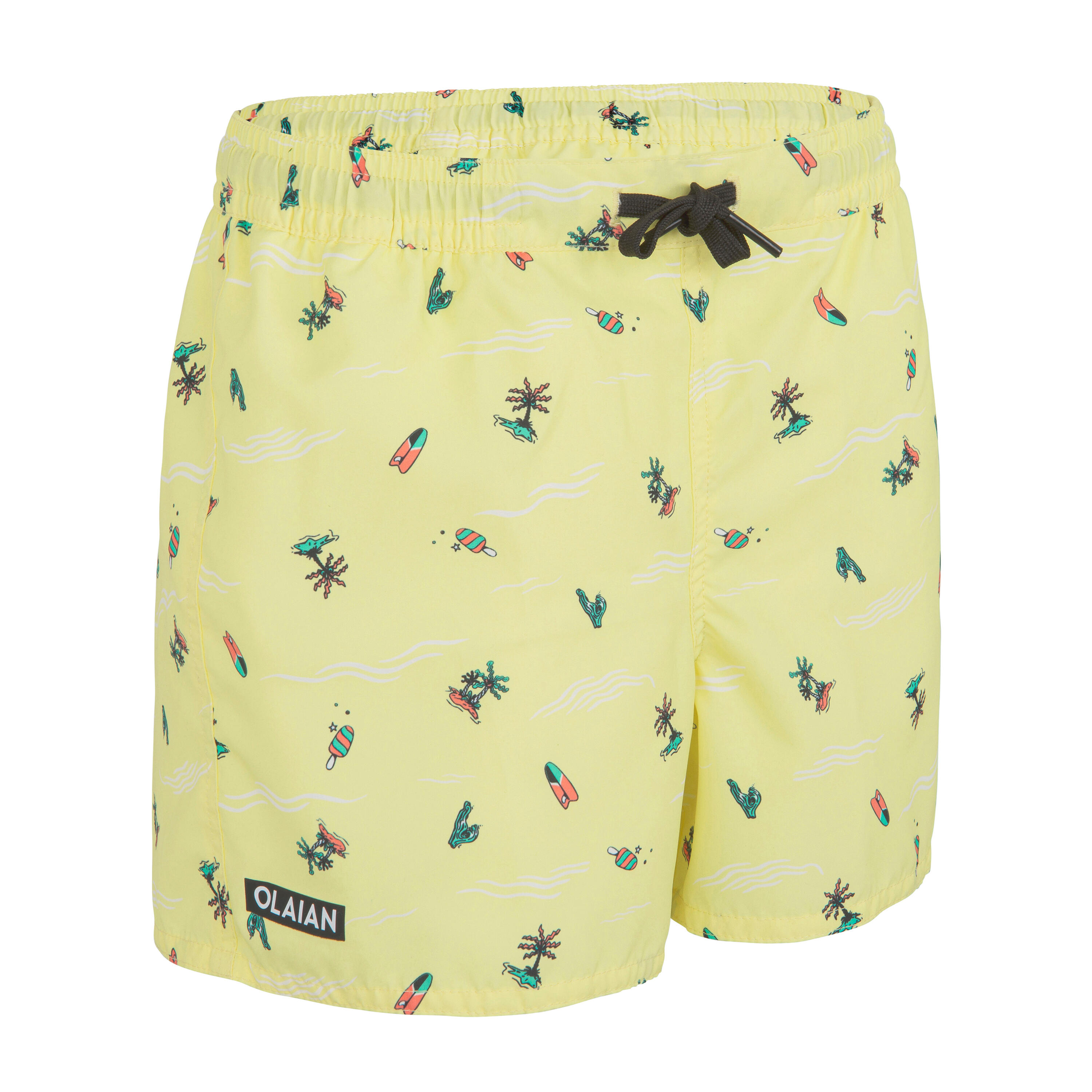 OLAIAN Boardshorts Surfen Jungen 100 gelb Gr. 116 - 6 Jahre