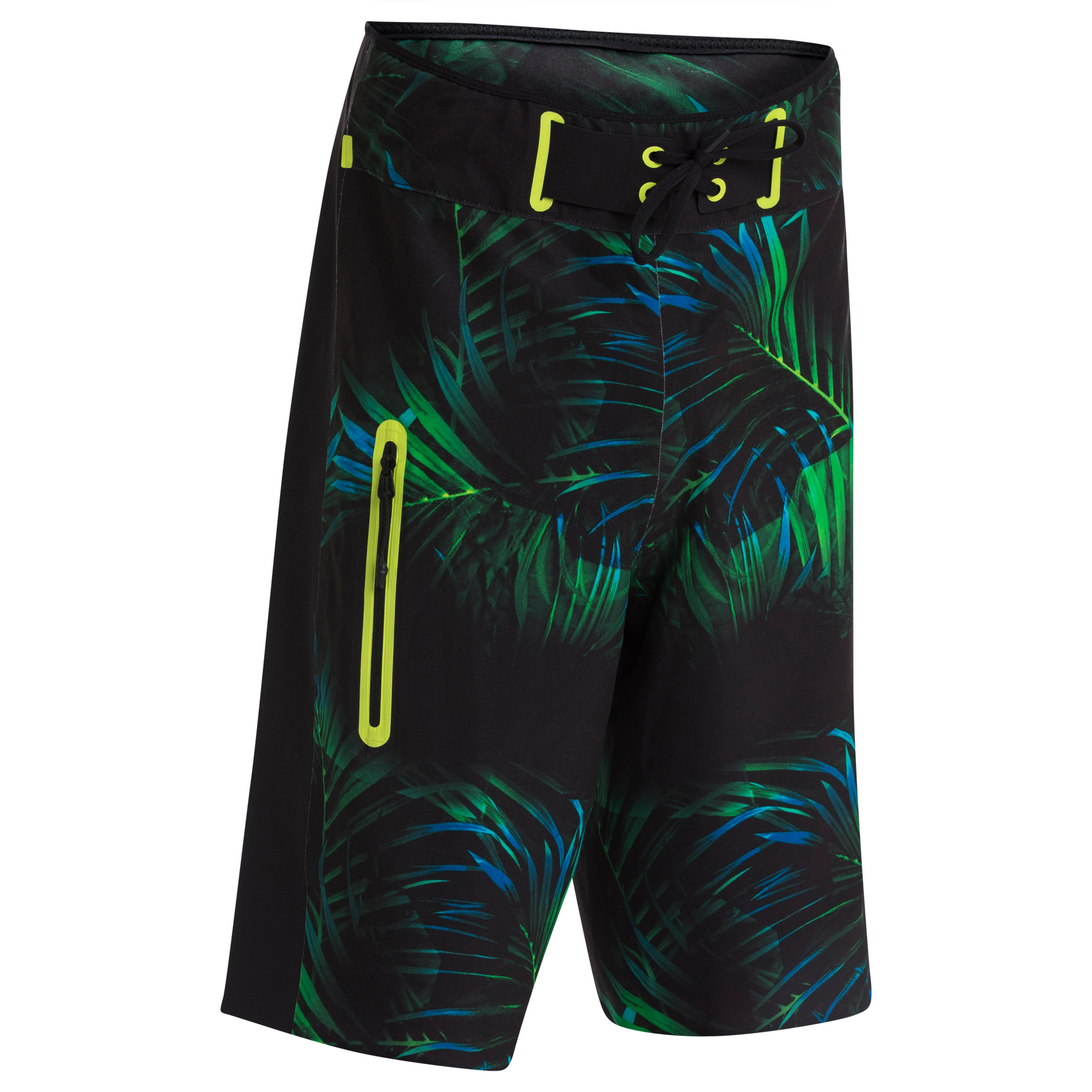 OLAIAN Boardshorts Surfen Jungen 950 Tween schwarz/grÃ¼n Gr. 146 - 11 Jahre