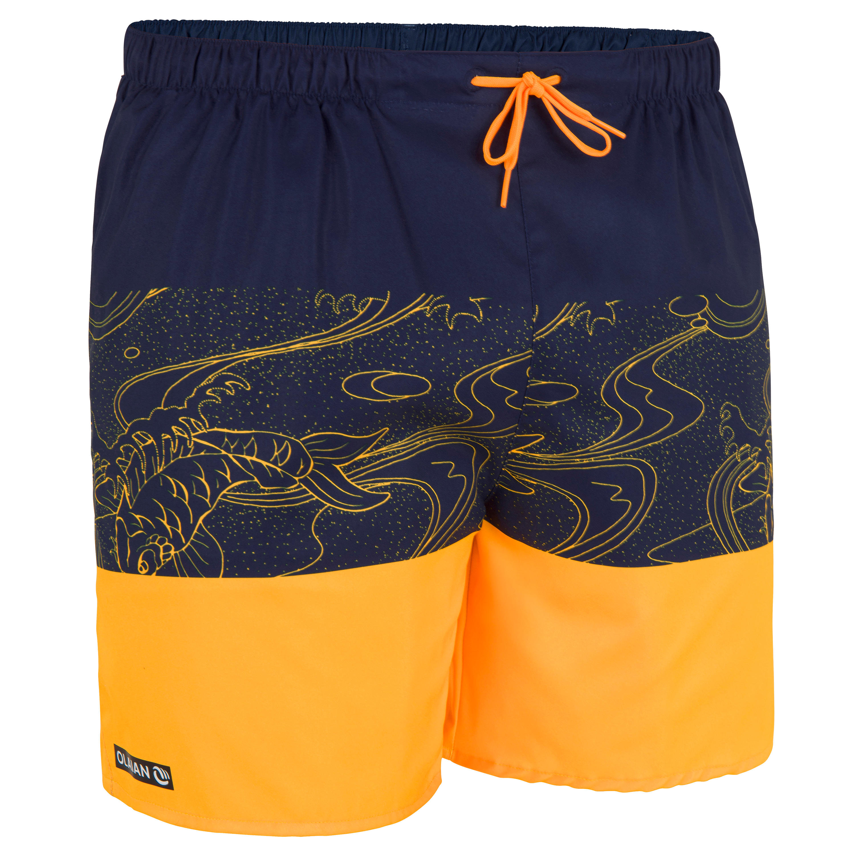 OLAIAN Boardshorts kurz Surfen 100 Blockoi orange