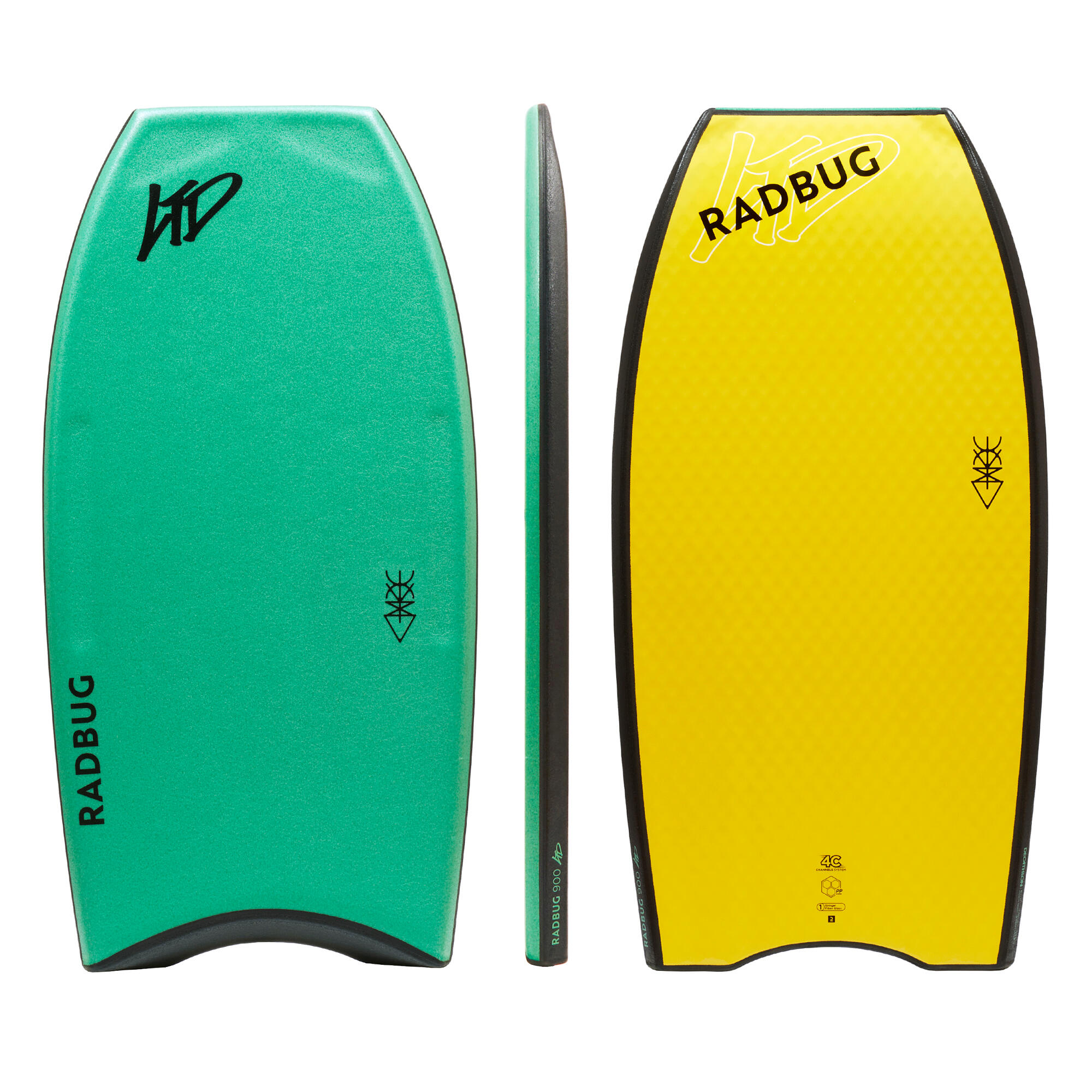 RADBUG Bodyboard 900 LTD grün/gelb – Pro Model Limited Edition 41.5