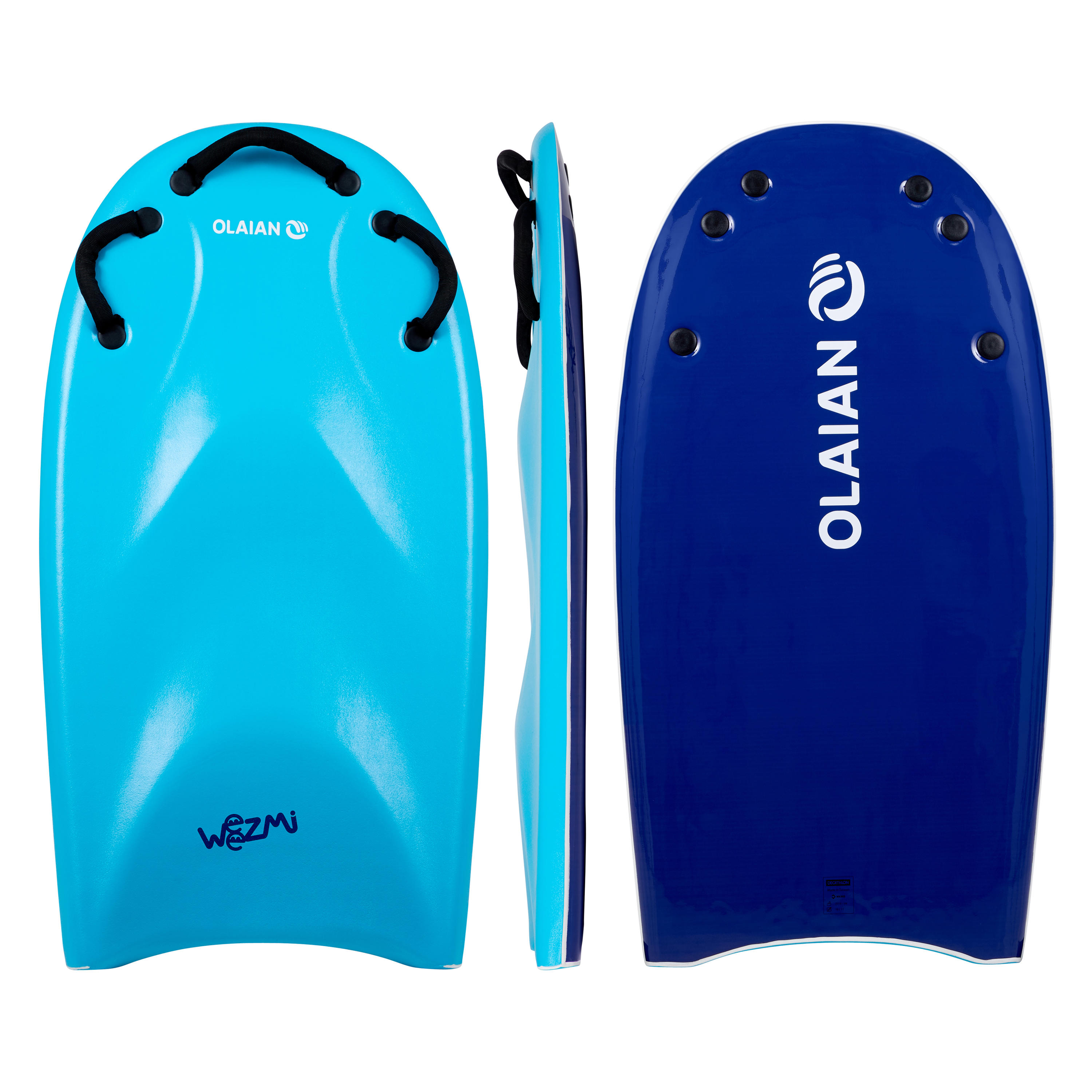 OLAIAN Bodyboard Tandem Weezmi Kinder/Erwachsene mit Griffen blau EINHEITSGRÃ–SSE