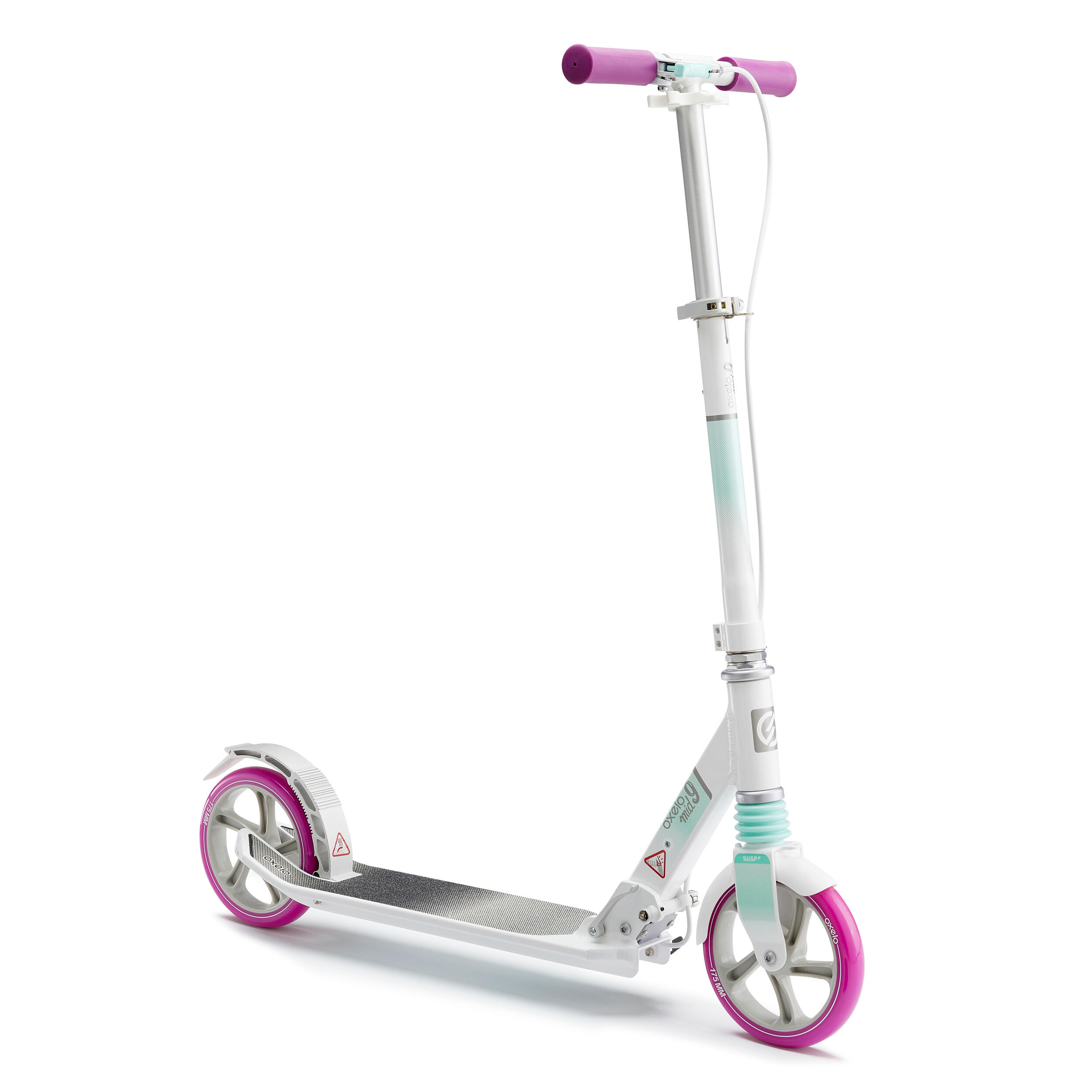 OXELO City-Roller Scooter MID 9 weiss/lila EINHEITSGRÃ–SSE