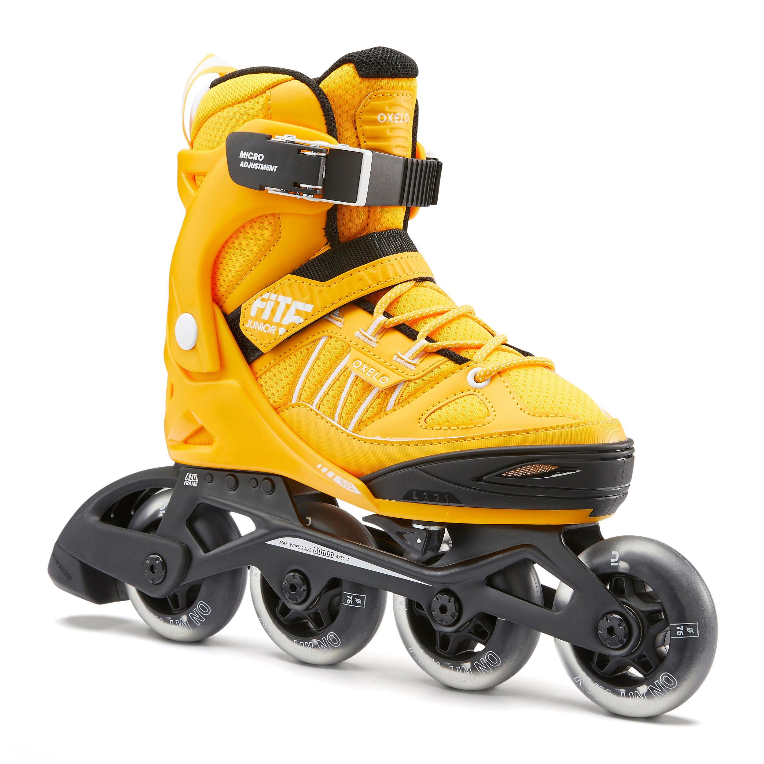 OXELO Inline Skates Inliner Fitness FIT 5 Kinder gelb 32/35