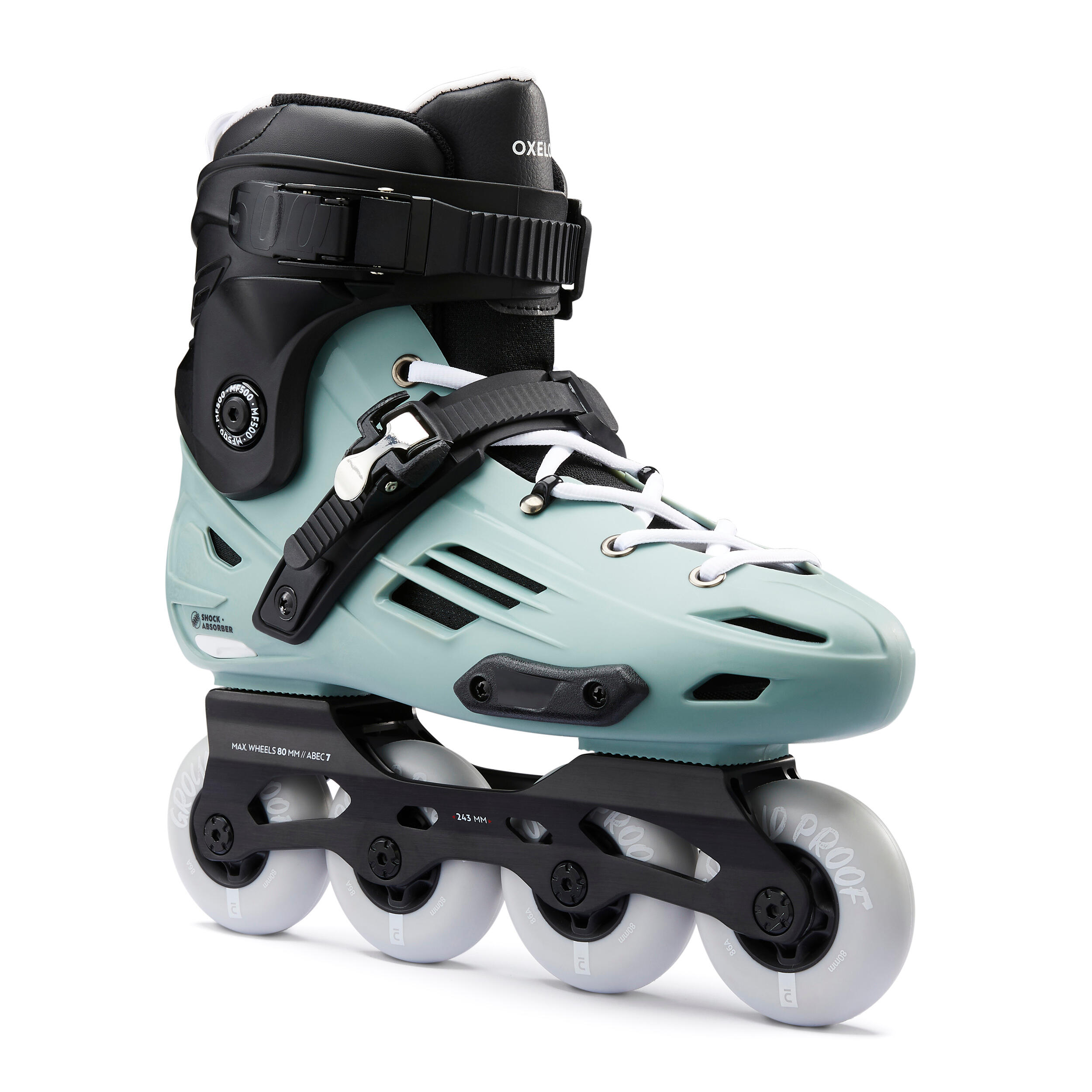 OXELO Inline Skates Inliner Freeride MF500 Light Erwachsene khaki 38