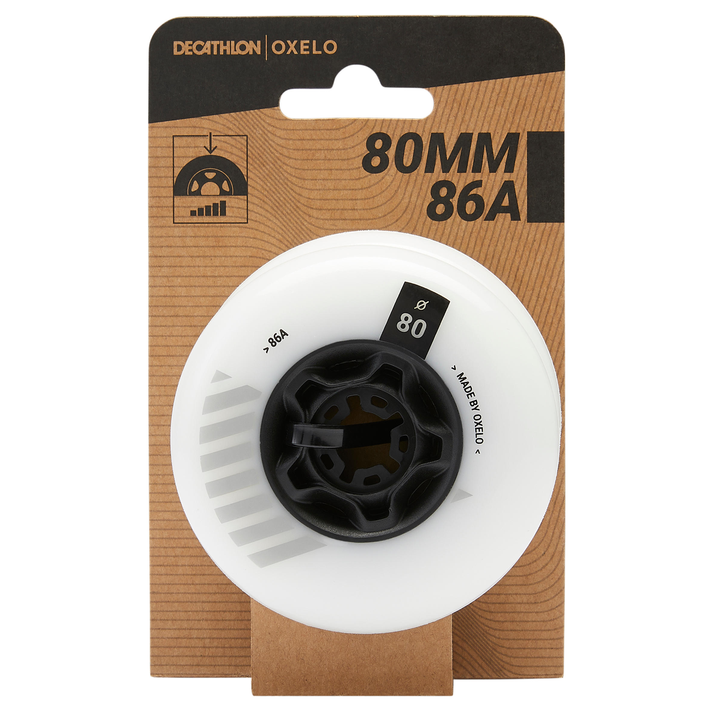 OXELO Inliner-Rollen Freeride 80Â mm 86A 4Â StÃ¼ck weiss EINHEITSGRÃ–SSE