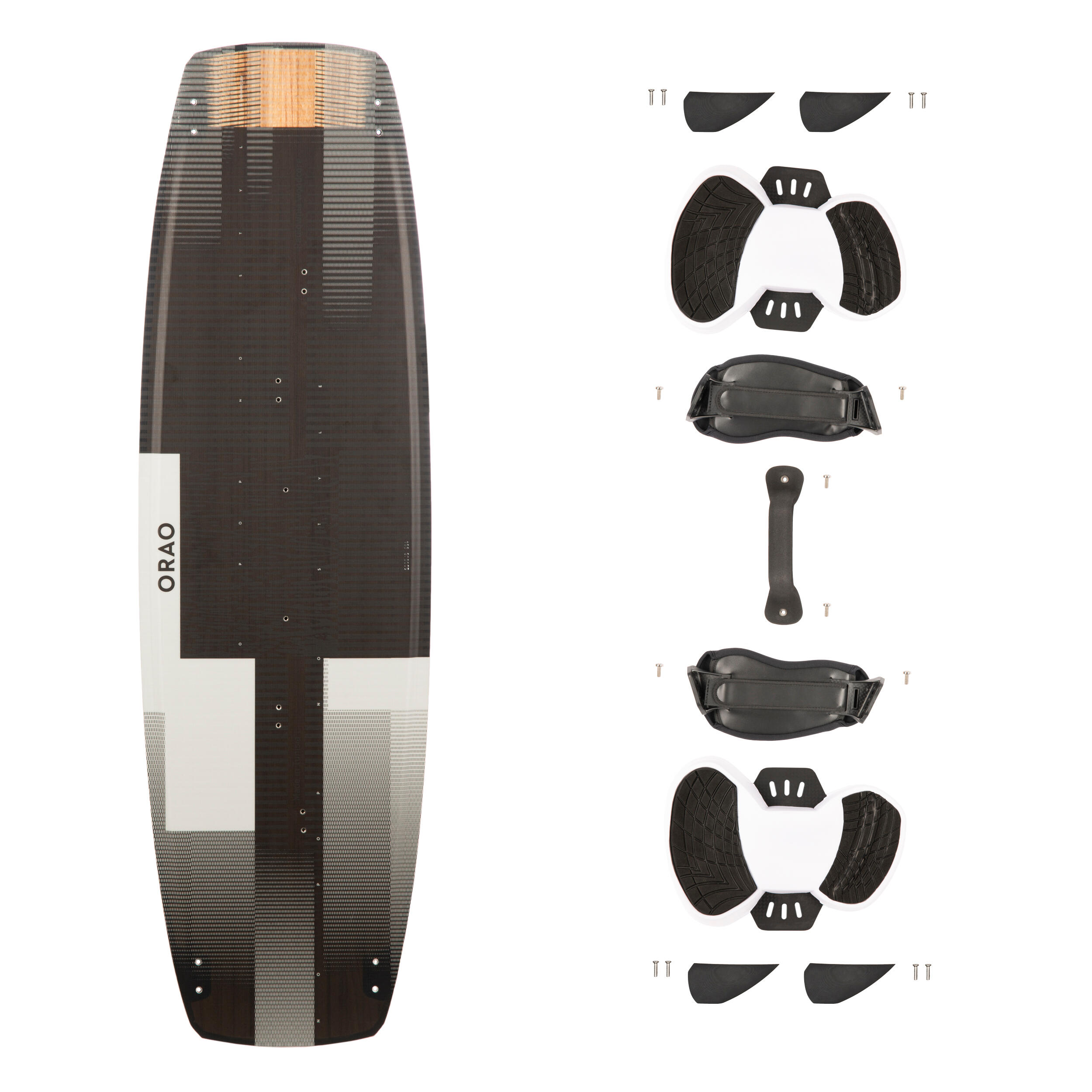 ORAO Kiteboard Kitesurfen Twin Tip 500 Carbon 138 × 41 cm inkl. Pads und Straps EINHEITSGRÖSSE