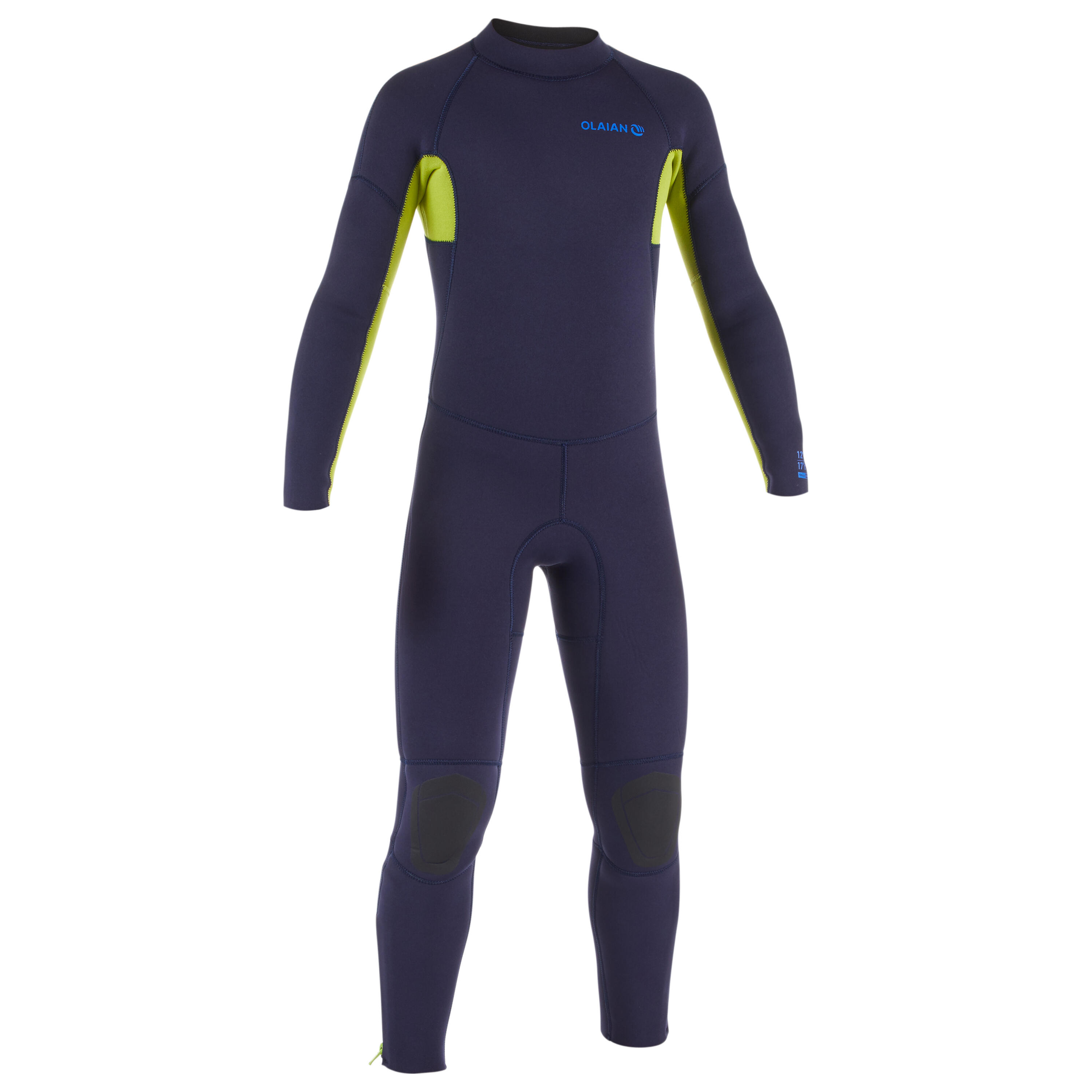 OLAIAN Neoprenanzug Surfen 100 4/3 mm Kinder dunkelblau/grün 10 Jahre - Gr. 140