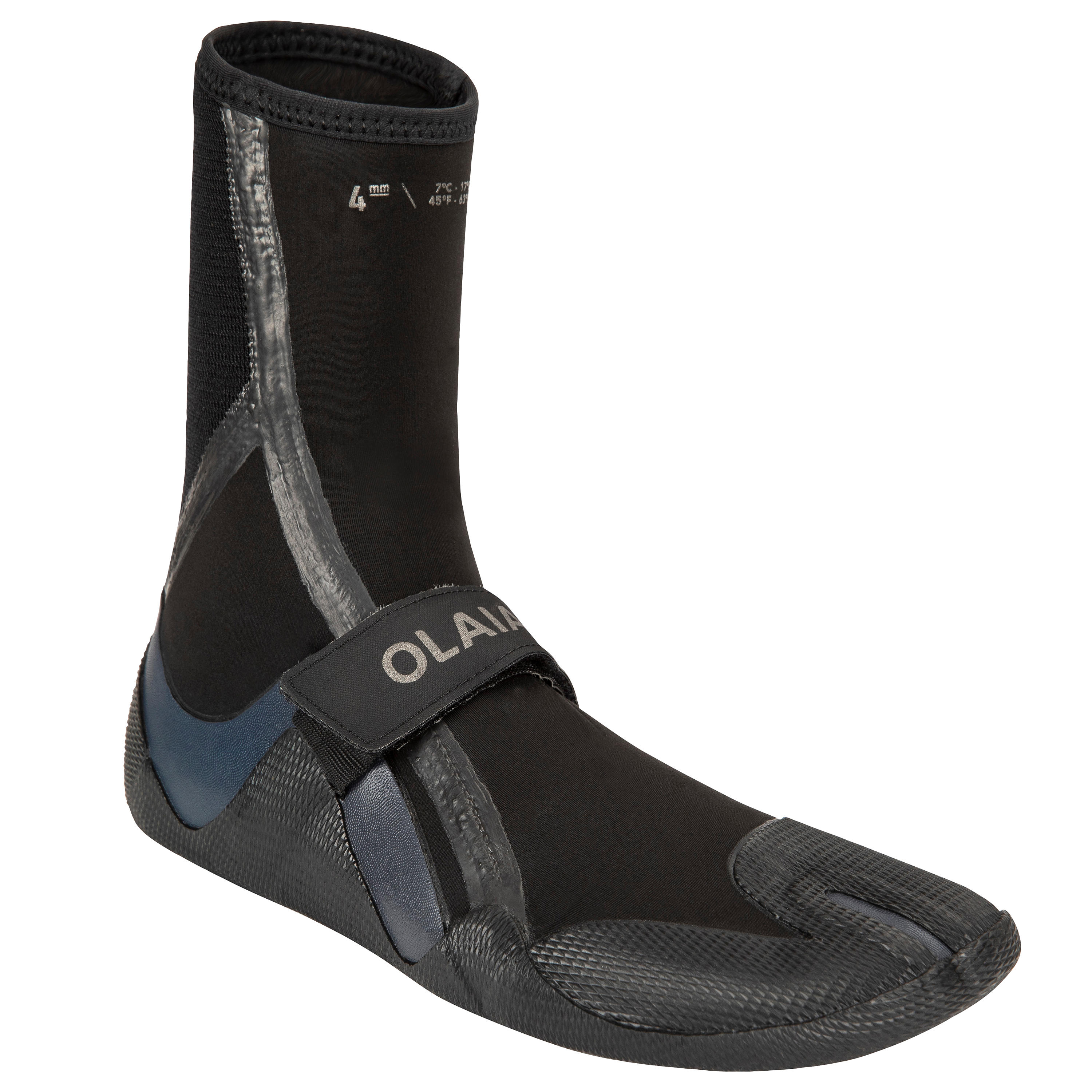 OLAIAN Neoprenschuhe Surfen 900 4 mm hoch schwarz/grau 35