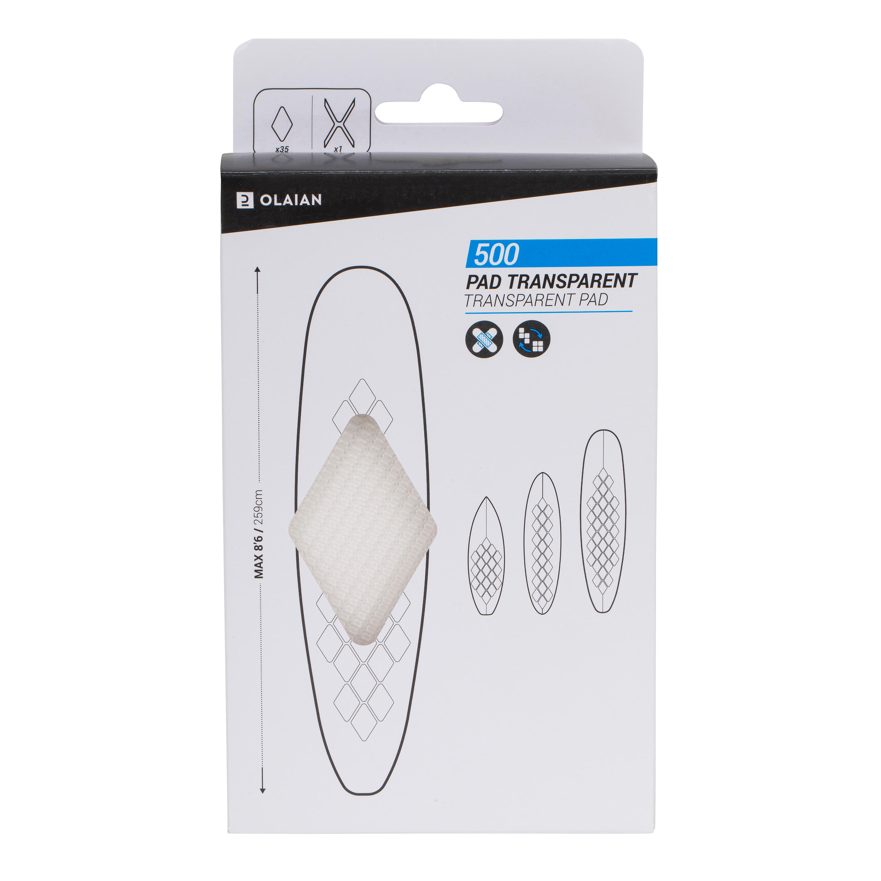 OLAIAN PAD 500 transparent Nowax EINHEITSGRÃ–SSE