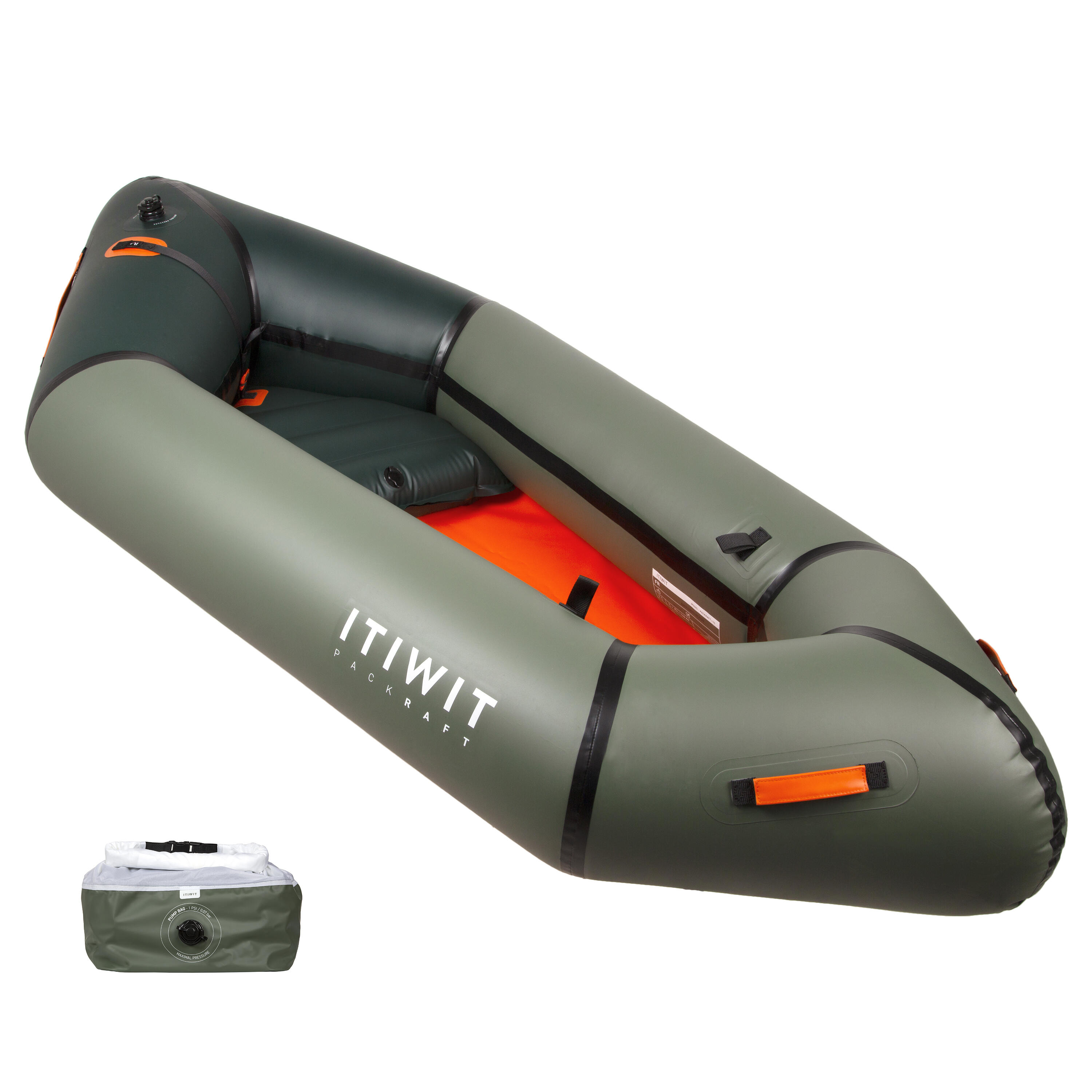ITIWIT Packraft 100 Schlauchkajak TPU Fluss 1-Sitzer EINHEITSGRÖSSE