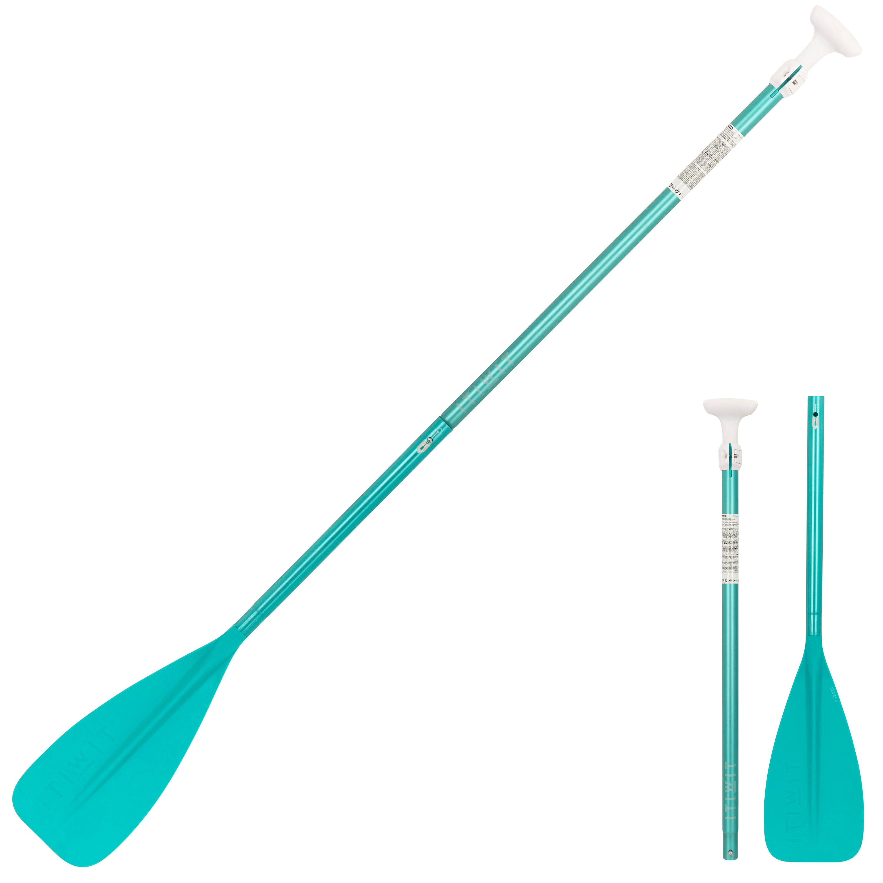 ITIWIT Paddel für Stand Up Paddle 100 zerlegbar und verstellbar 170–220 cm 3-teilig grün 210 CM
