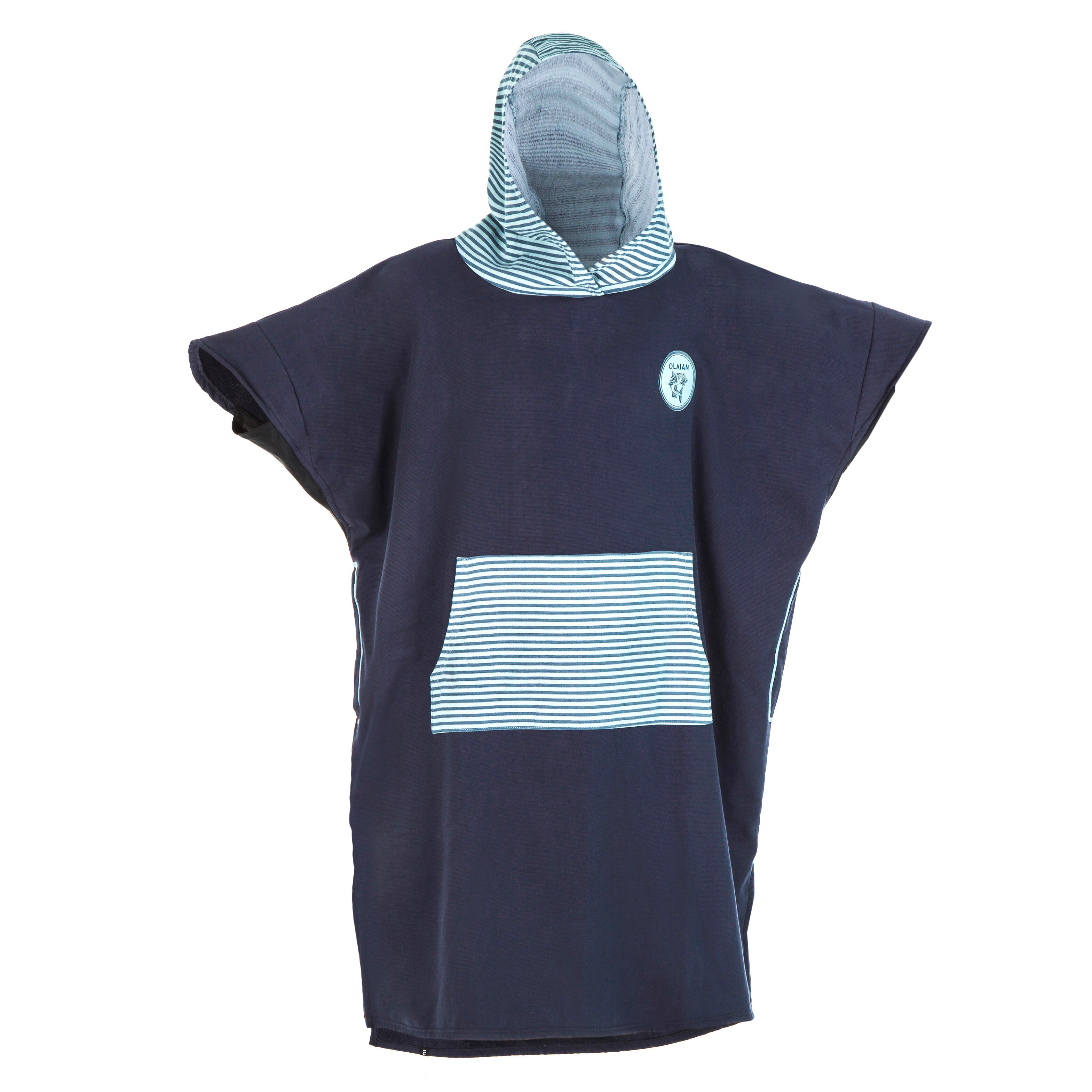 OLAIAN Poncho Surfen 500 Damen/Herren Print Fische EINHEITSGRÃ–SSE
