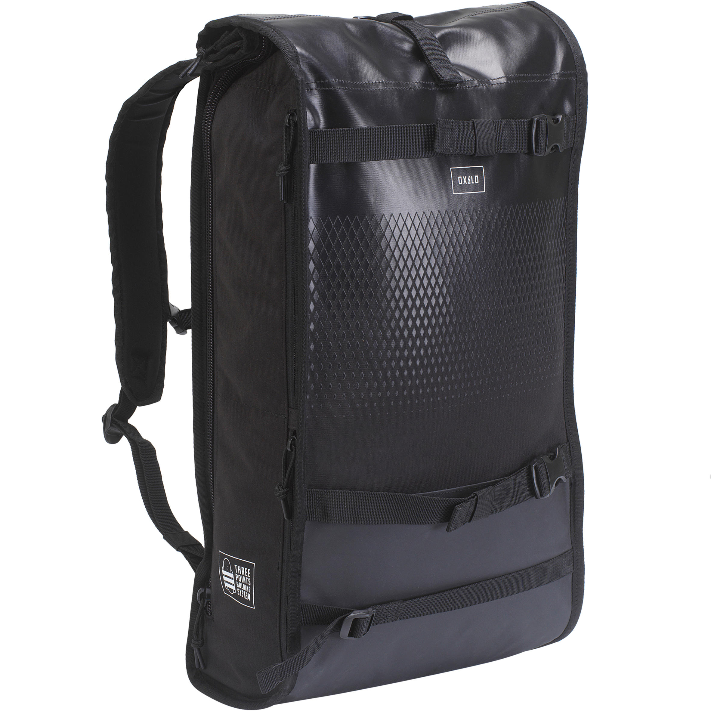 OXELO Rucksack Skate BG500 Rolltop 25 Liter schwarz EINHEITSGRÃ–SSE