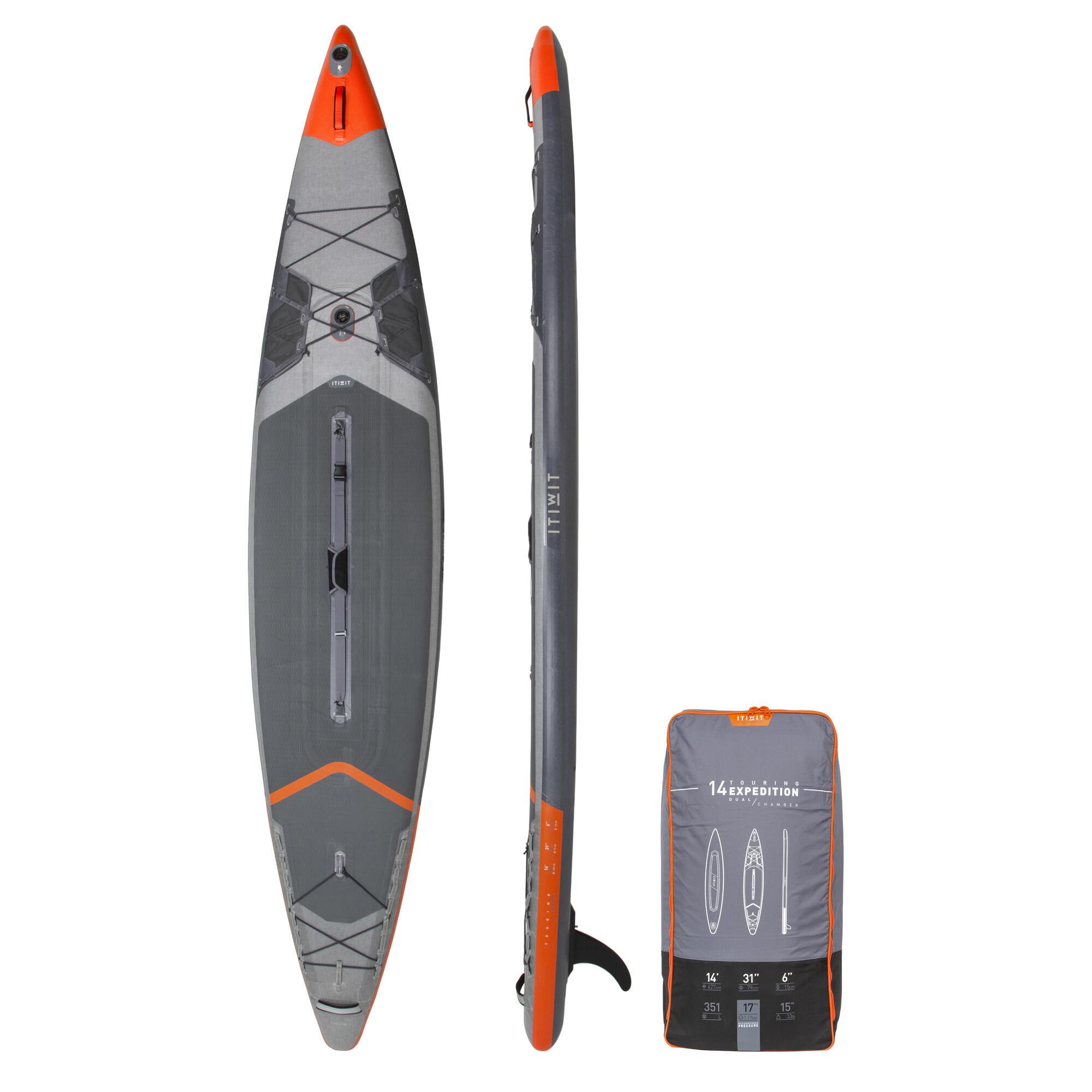 ITIWIT SUP-Board Stand Up Paddle aufblasbar Doppelkammer EXPEDITION X900 14