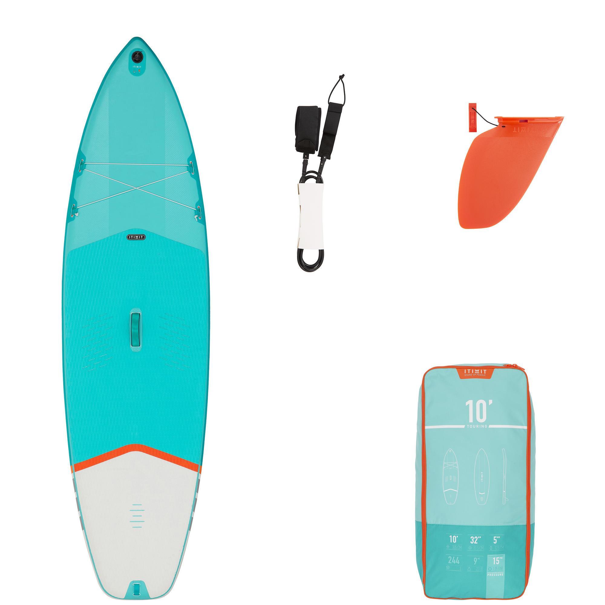 ITIWIT SUP-Board Stand Up Paddle aufblasbar X100 Einsteiger 10' grün EINHEITSGRÖSSE