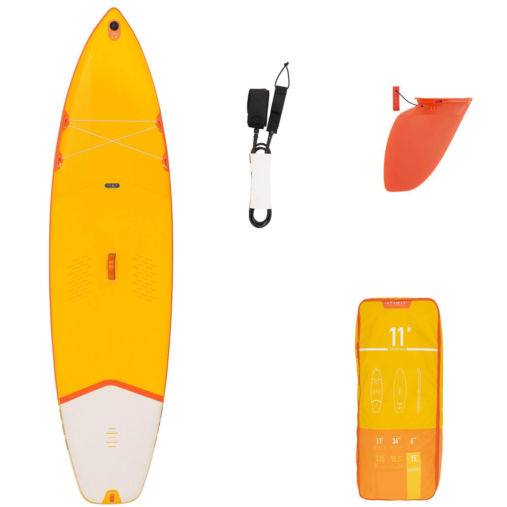 ITIWIT SUP-Board Stand Up Paddle aufblasbar X100 Touring Einsteiger 11' gelb EINHEITSGRÖSSE