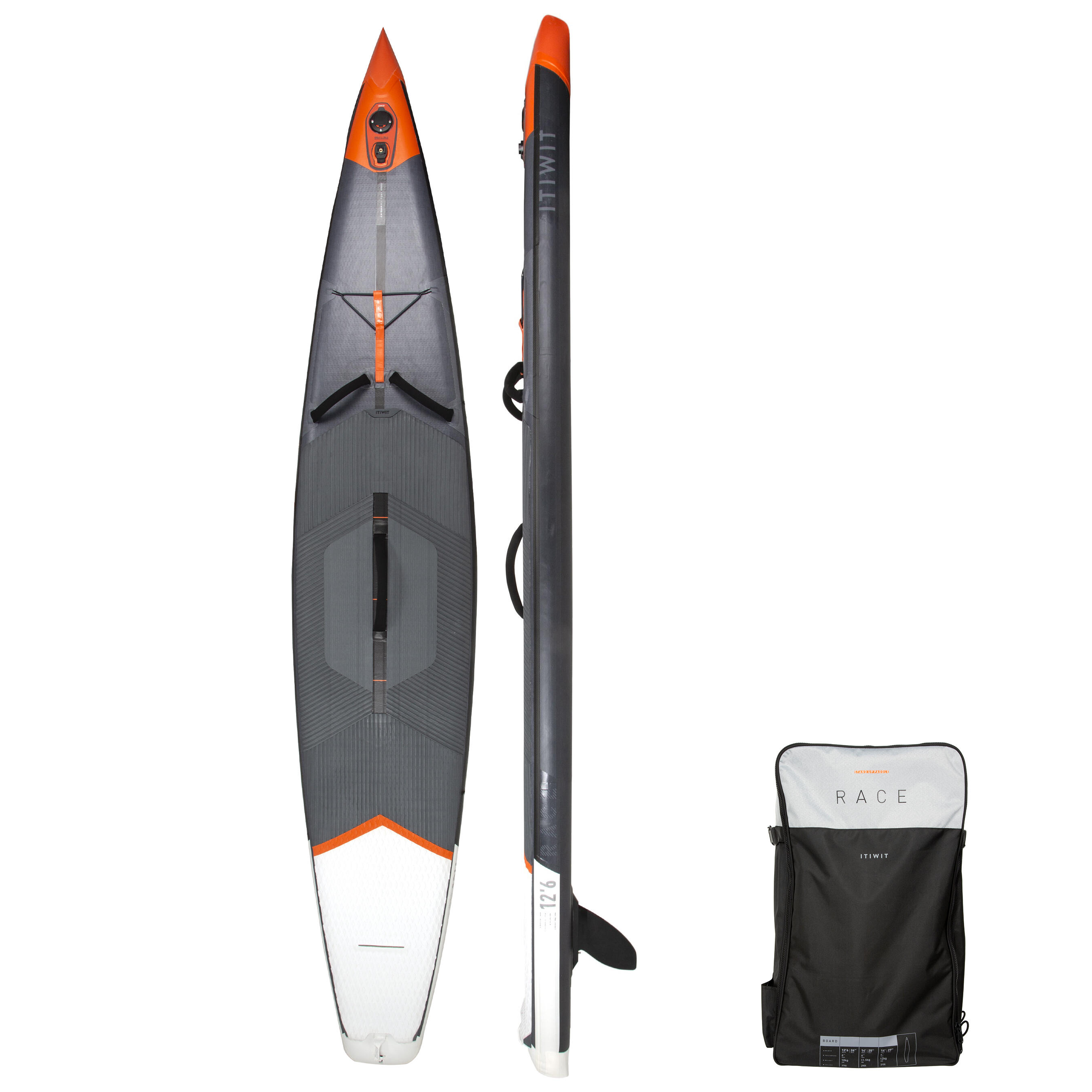 ITIWIT SUP-Board Stand up Paddle aufblasbar R500 Racing 12'6