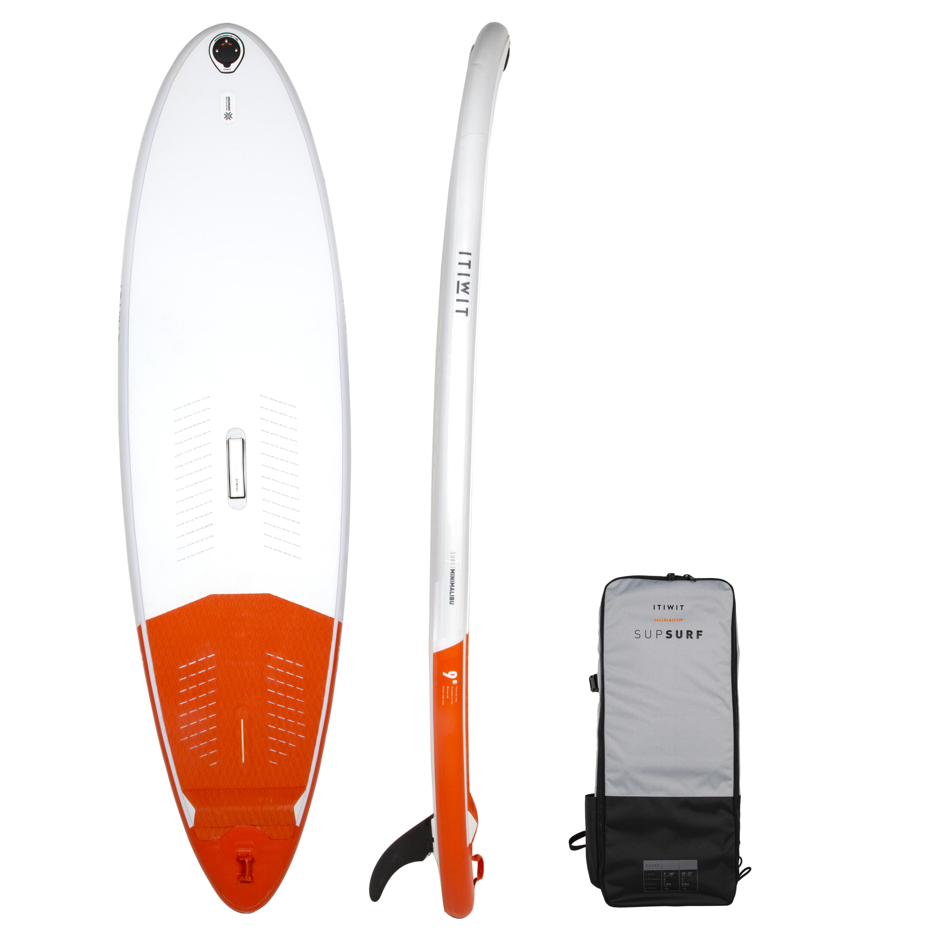 ITIWIT SUP-Board aufblasbar Stand Up Paddle Minimalibu 500 9' 120 L weiss EINHEITSGRÖSSE