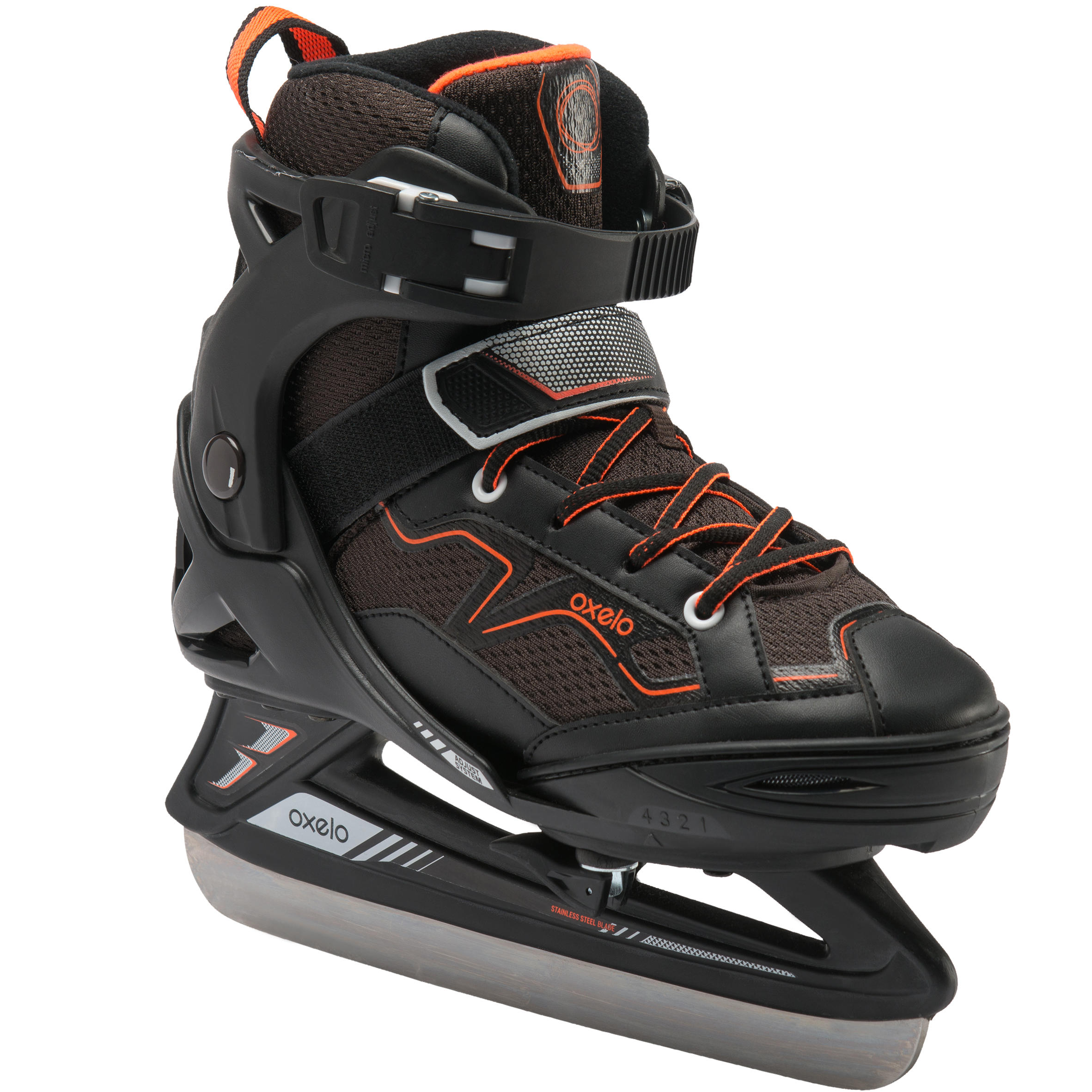 OXELO Schlittschuhe Fit 100 Kinder schwarz/orange 29/32