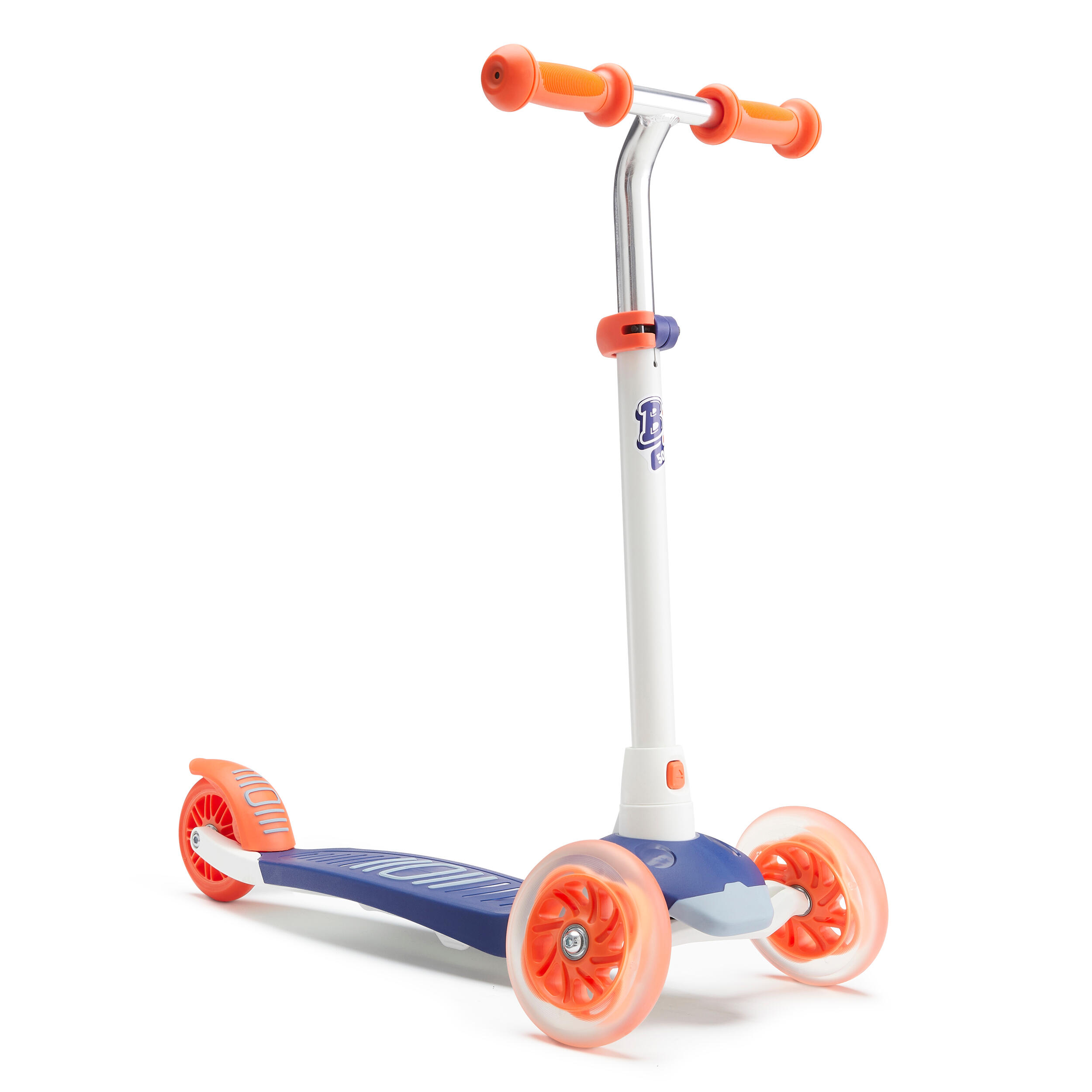 OXELO Scooter Tretroller Kinder 3 Rollen B1 500 blau/orange EINHEITSGRÃ–SSE