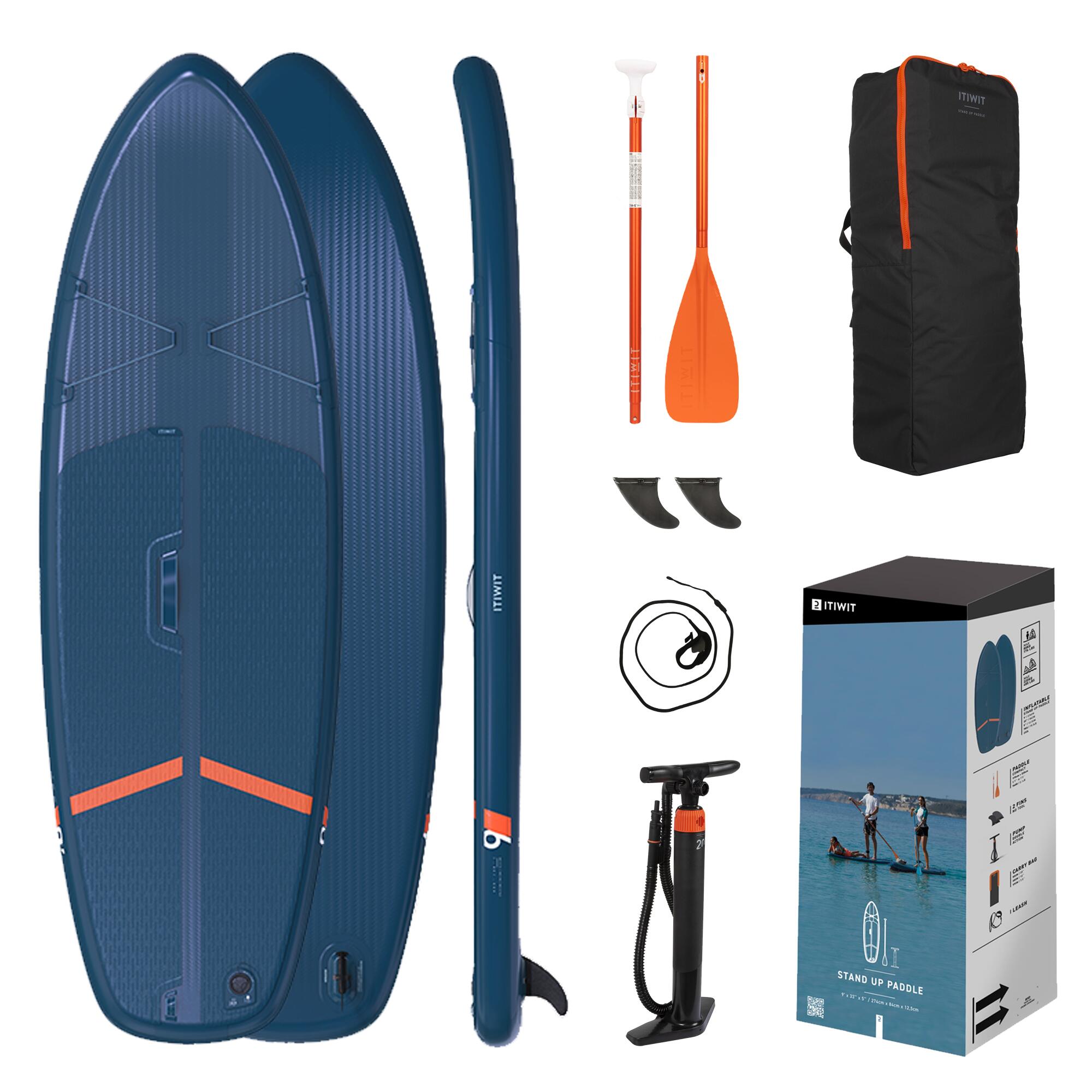 ITIWIT Set SUP 100 M (Board, Pumpe, Paddel) Stand Up Paddel aufblasbar Touring Einstieg EINHEITSGRÖSSE