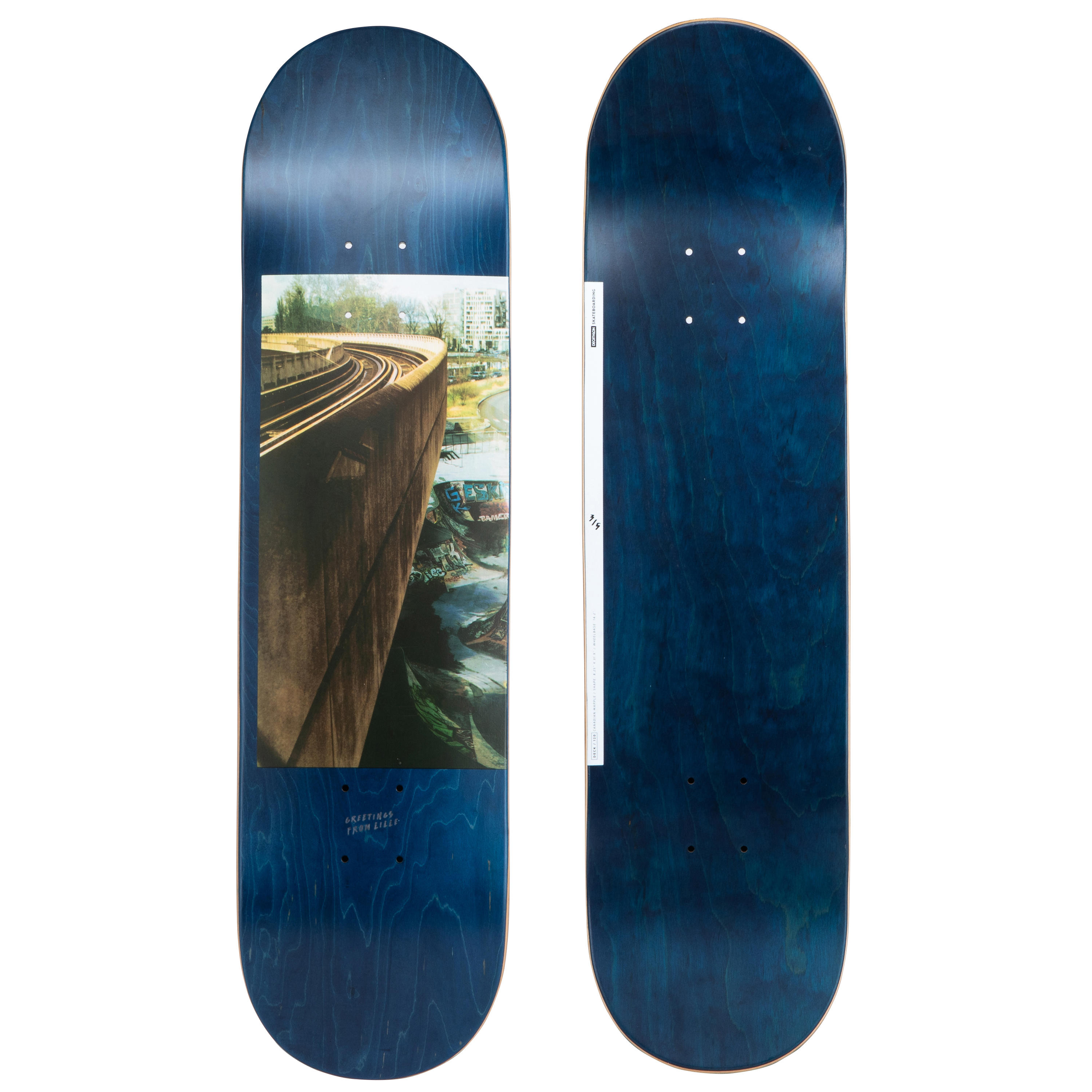 OXELO Skateboard Deck Ahornholz DK120 Greetings GrÃ¶sse 8,25