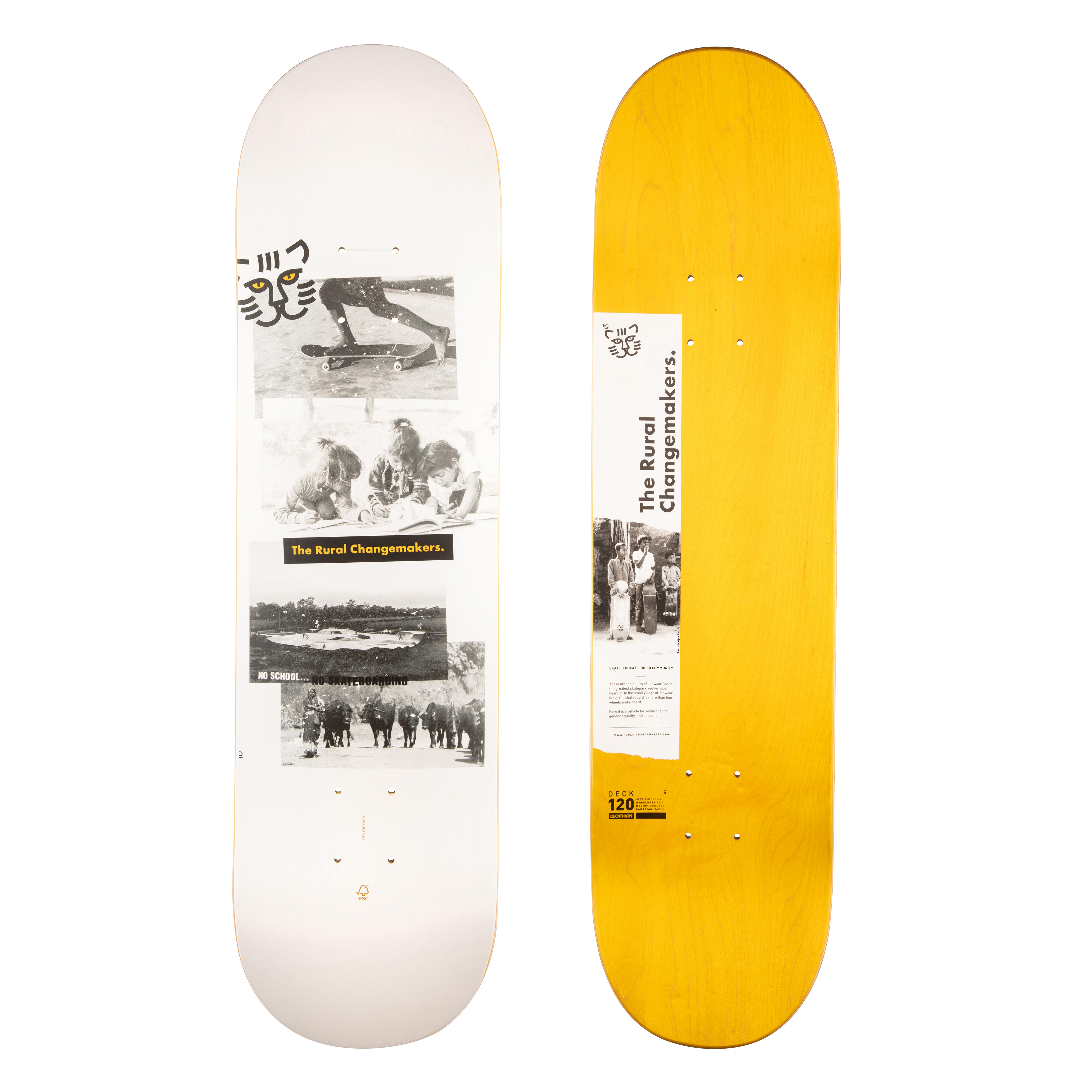 OXELO Skateboard Deck Ahornholz DK120 â€žRural Changemakersâ€œ 8