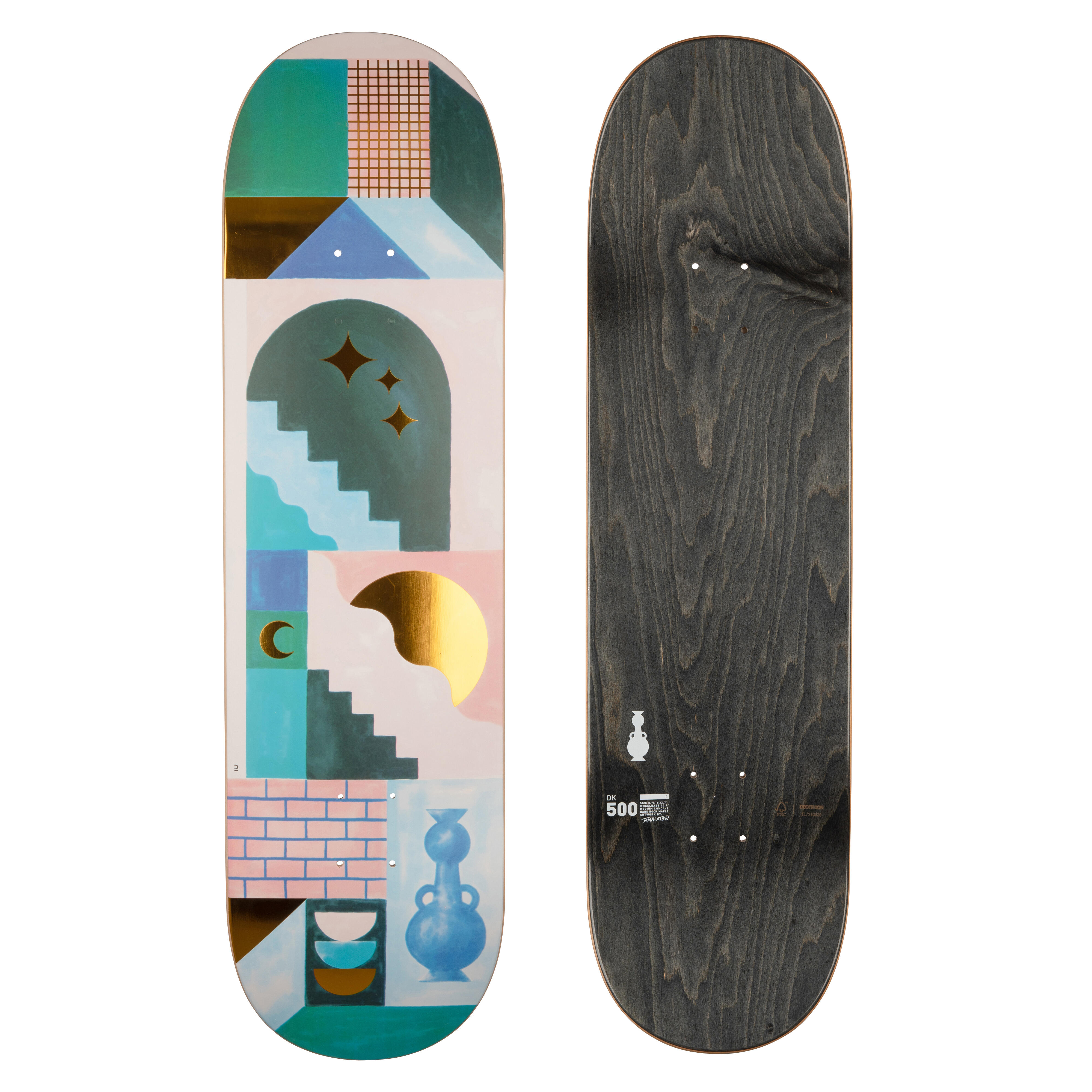 OXELO Skateboard Deck Ahornholz DK500 Popsicle 8,75