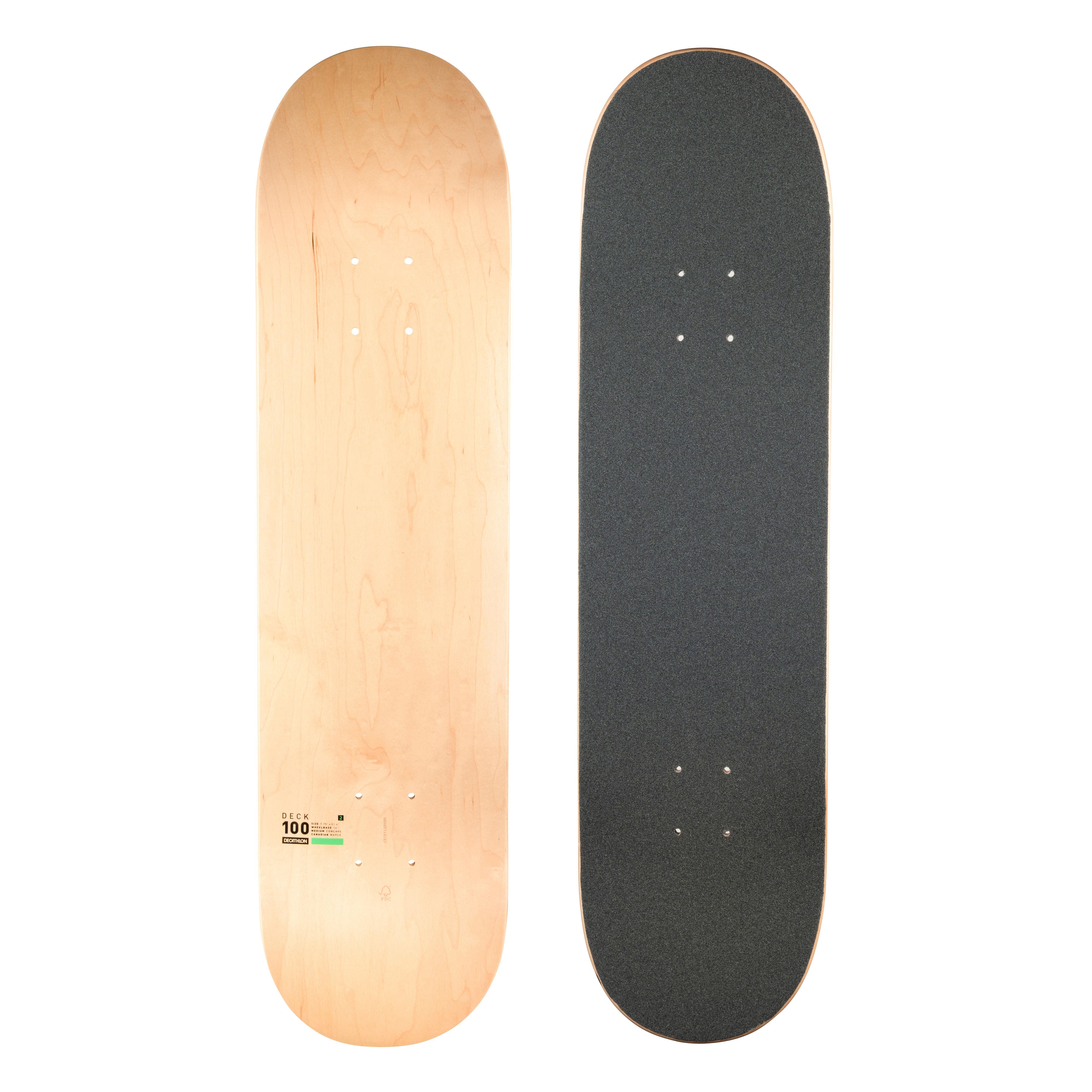 OXELO Skateboard Deck Ahornholz mit Griptape DK100 GrÃ¶sse 7,75