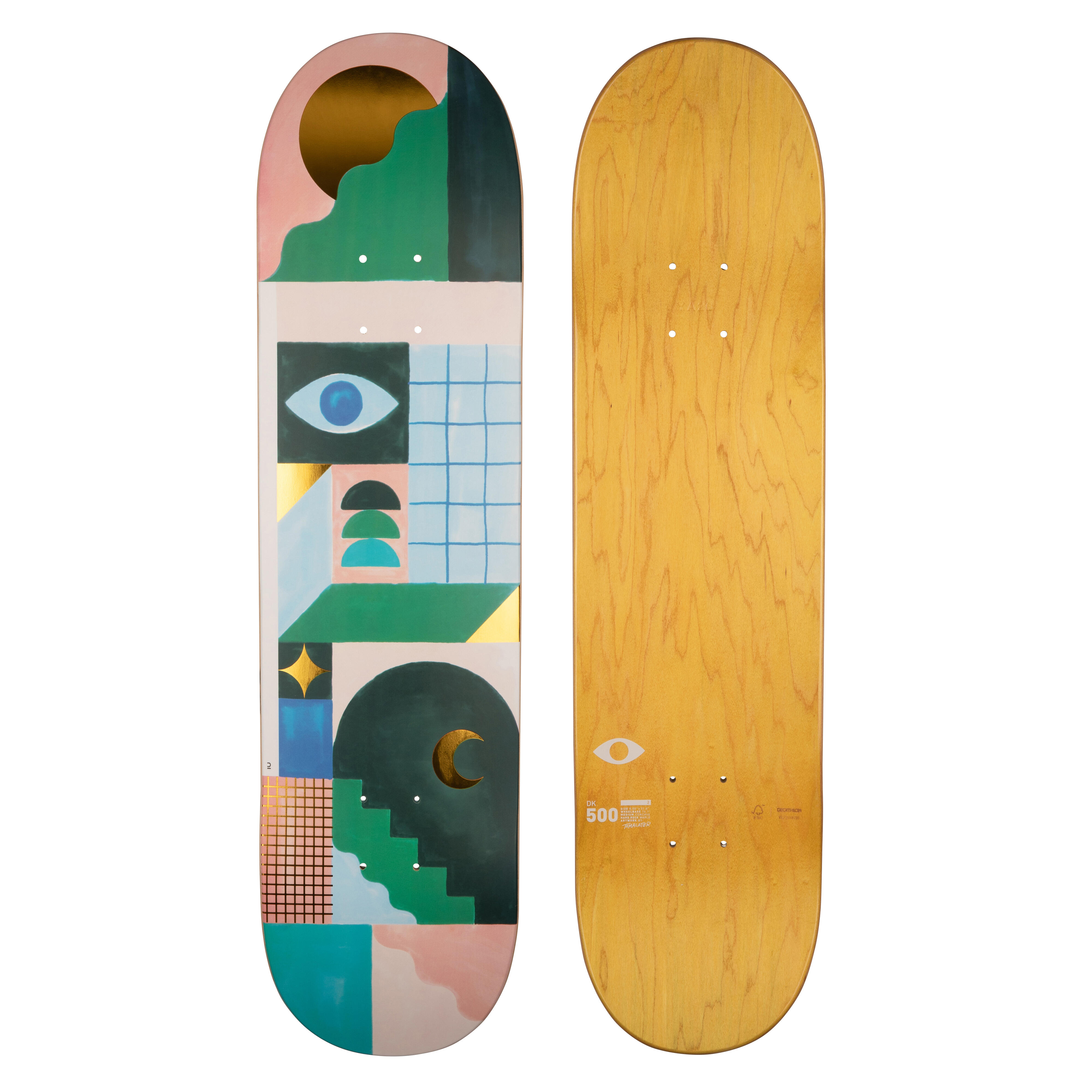OXELO Skateboard-Deck DK500 Ahorn Popsicle 8