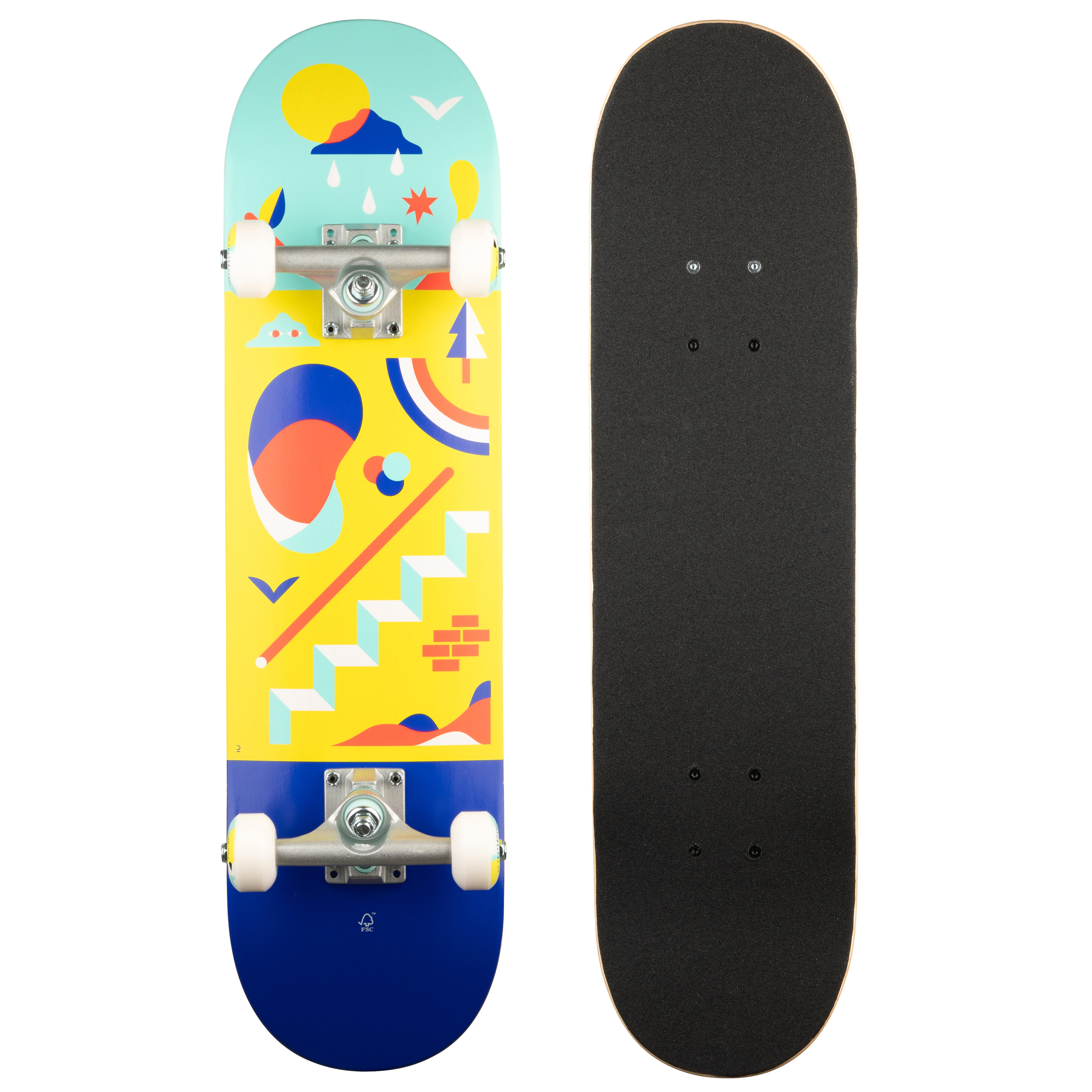 OXELO Skateboard Deck Kinder 3â€“7 Jahre CP100 MINI 7,25