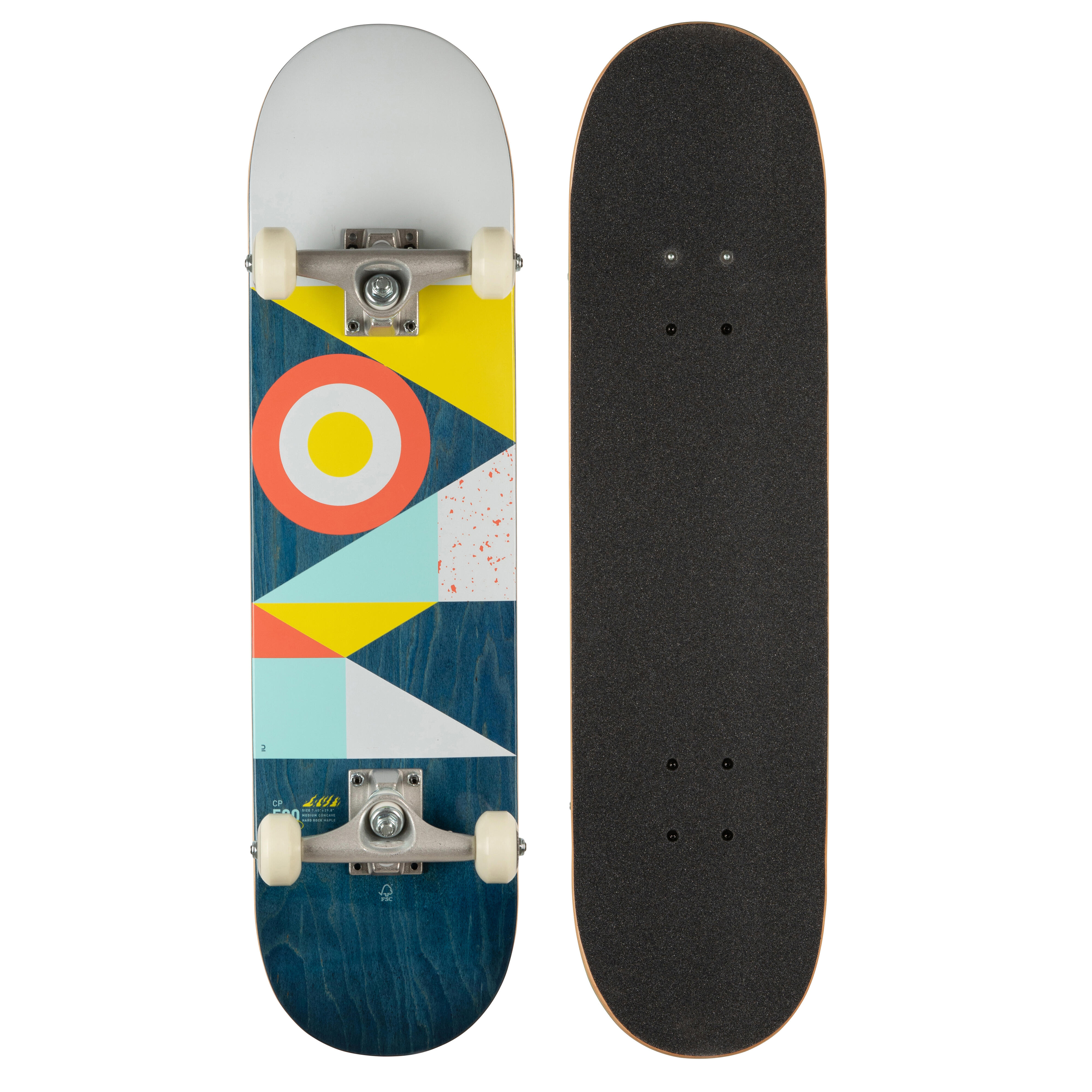 OXELO Skateboard-Deck Kinder 8–12 Jahre - CP500 Mid Flag 7,5