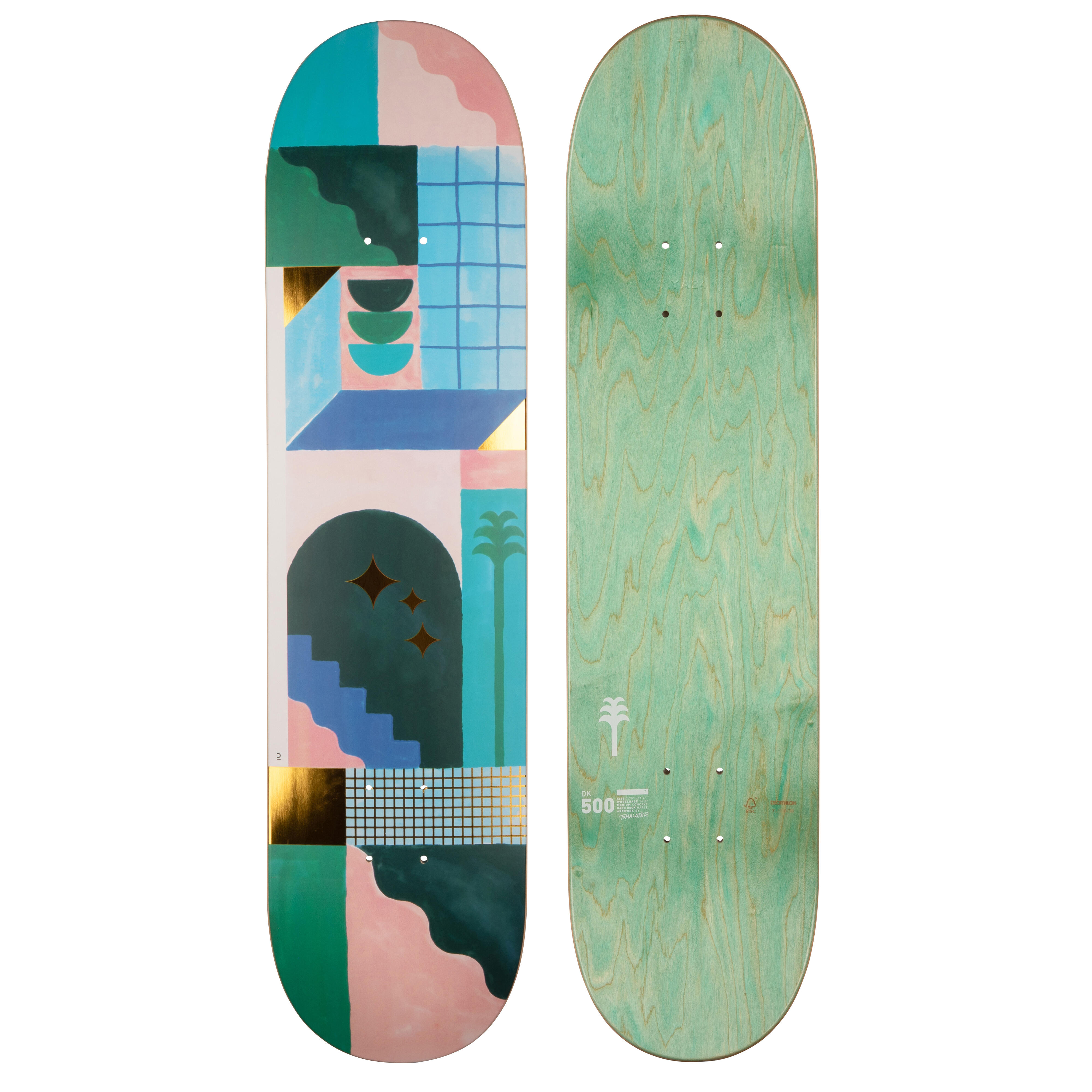 OXELO Skateboard Deck aus Ahornholz DK500 Popsicle Grösse 7,75