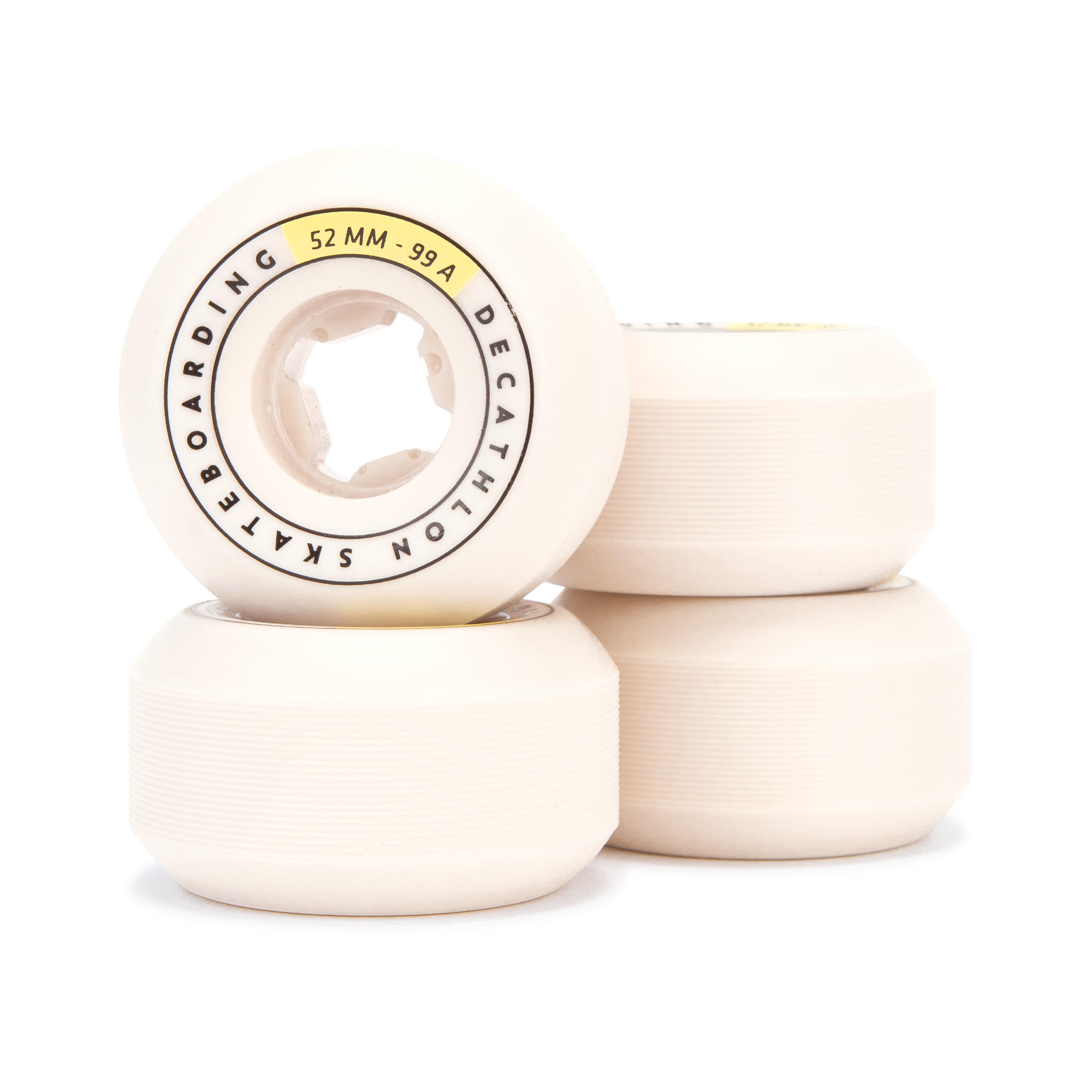 OXELO Skateboardrollen 52Â mm 99A konisch 4er-Set elfenbein EINHEITSGRÃ–SSE