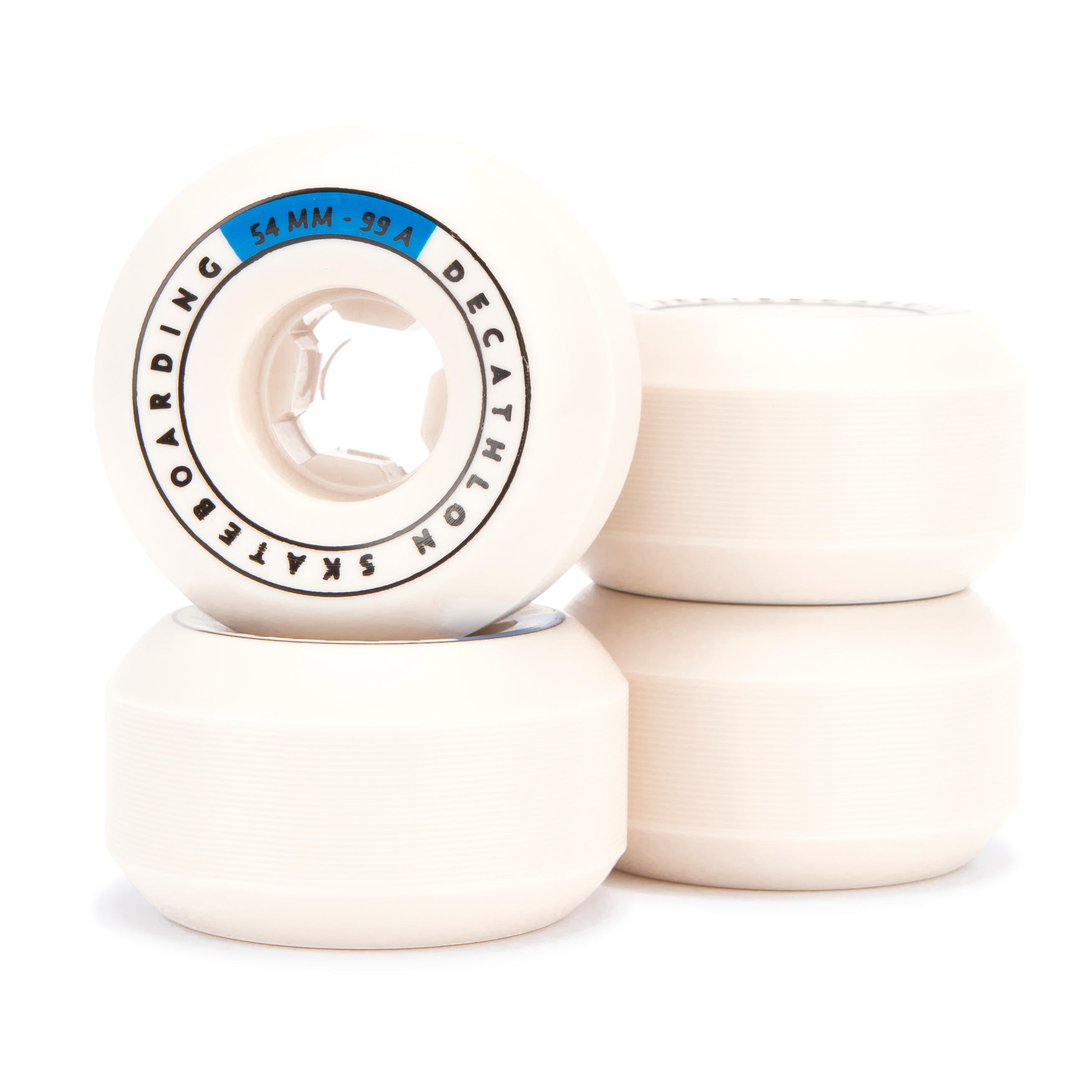 OXELO Skateboardrollen 54Â mm 99A konisch 4er-Set elfenbein EINHEITSGRÃ–SSE