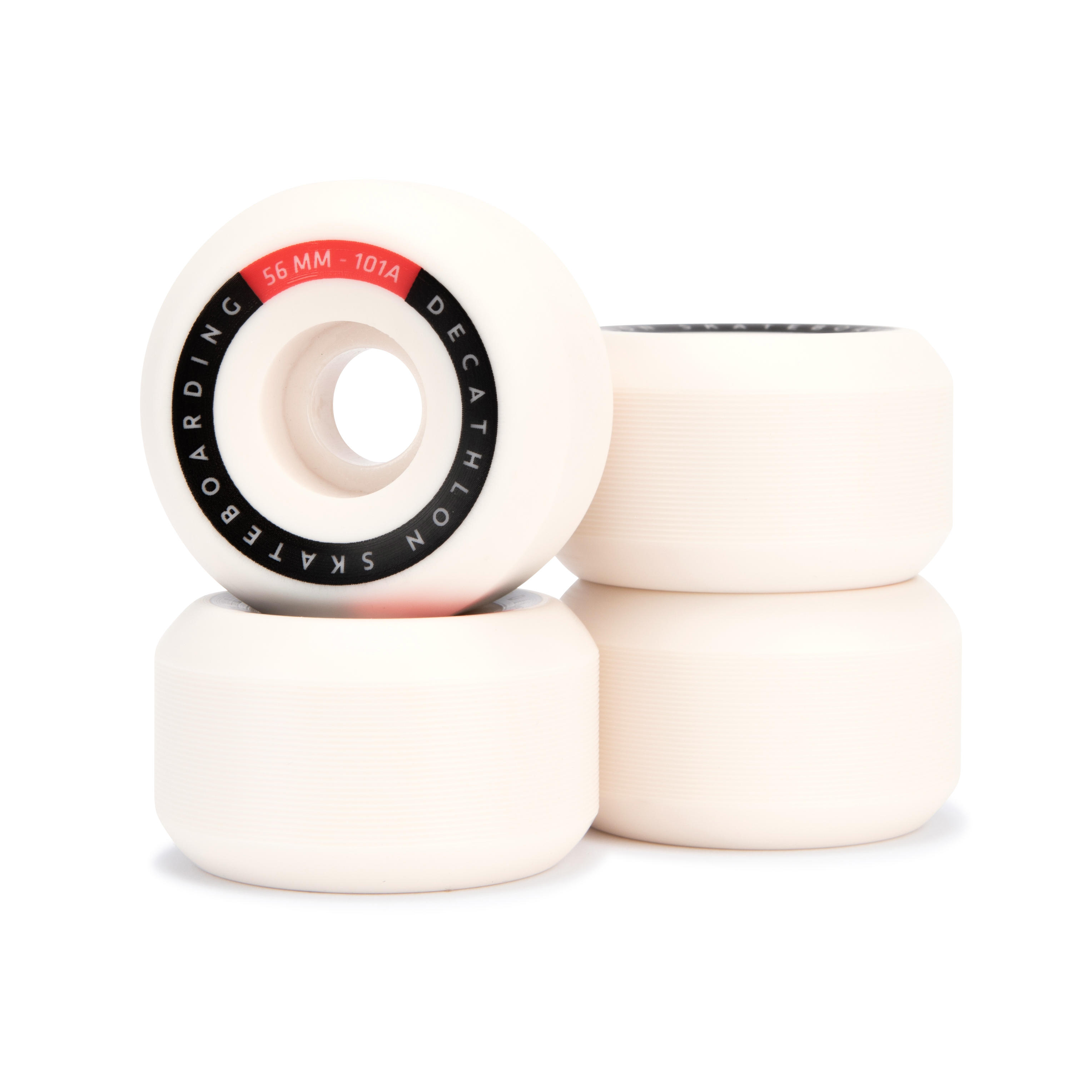 OXELO Skateboardrollen 56Â mm 101A konisch 4er-Set elfenbeinfarbe EINHEITSGRÃ–SSE