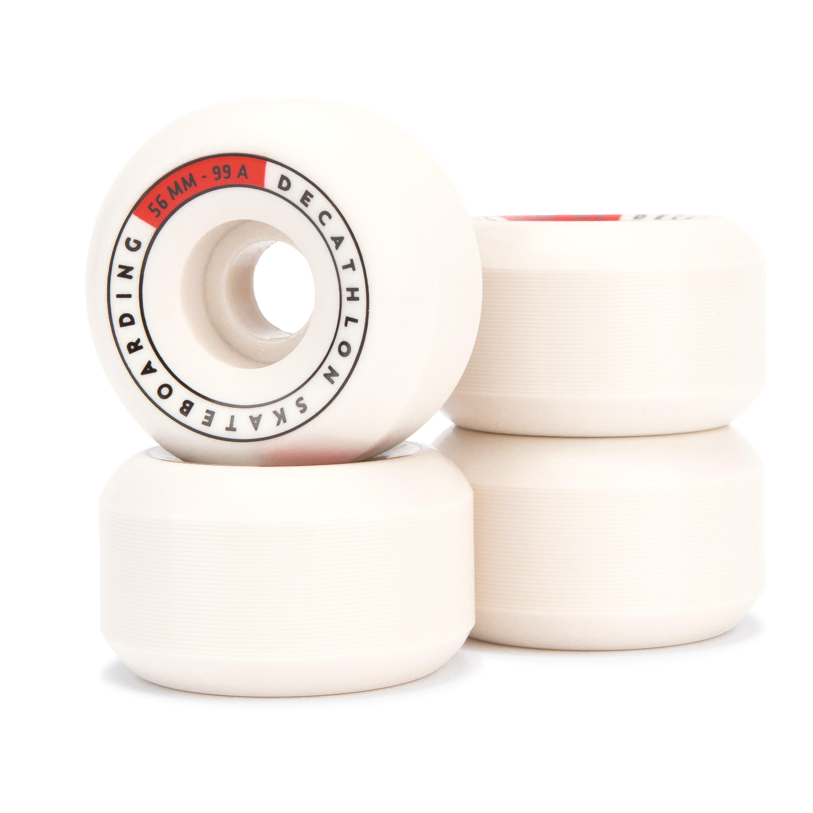 OXELO Skateboardrollen 56Â mm 99A konisch 4er-Set elfenbeinfarben EINHEITSGRÃ–SSE