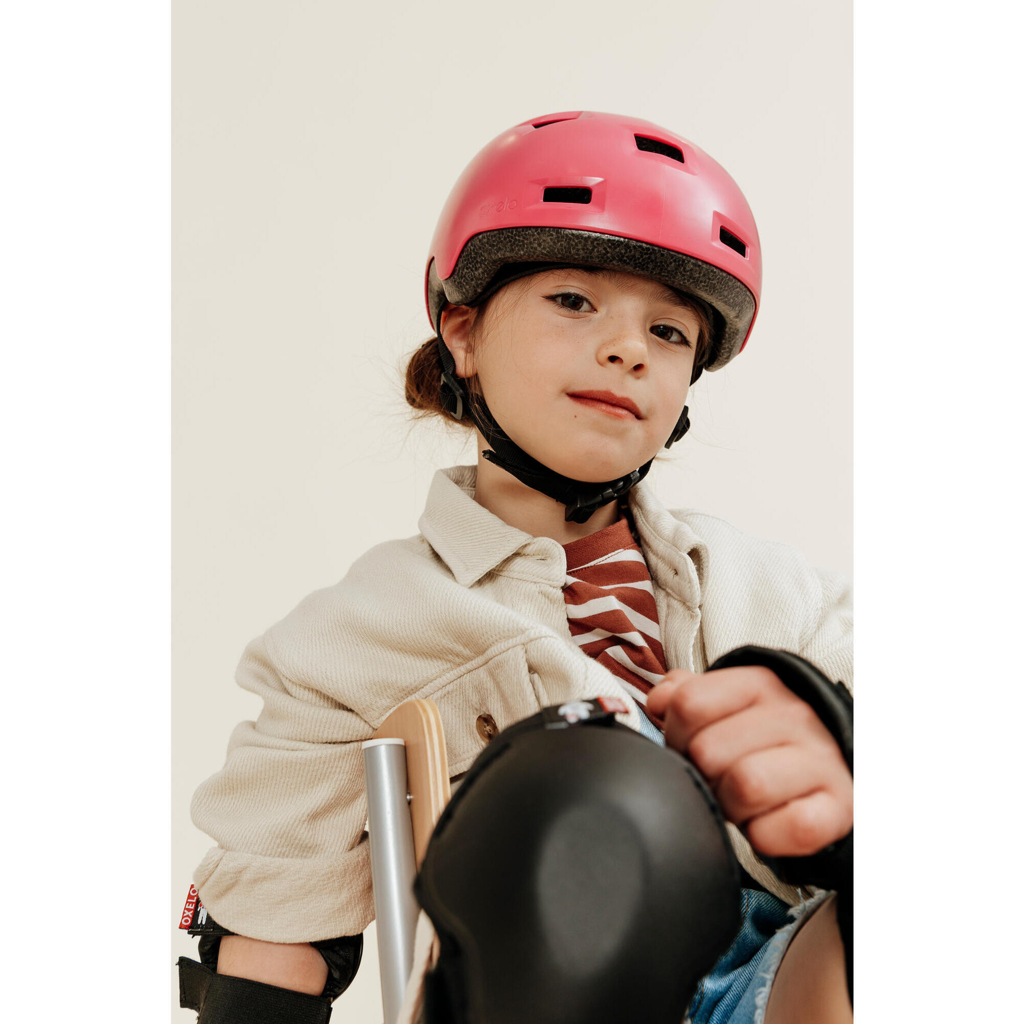 OXELO Skaterhelm Kinder fÃ¼r Inliner Skateboard Scooter - B100 rosa 47-52cm