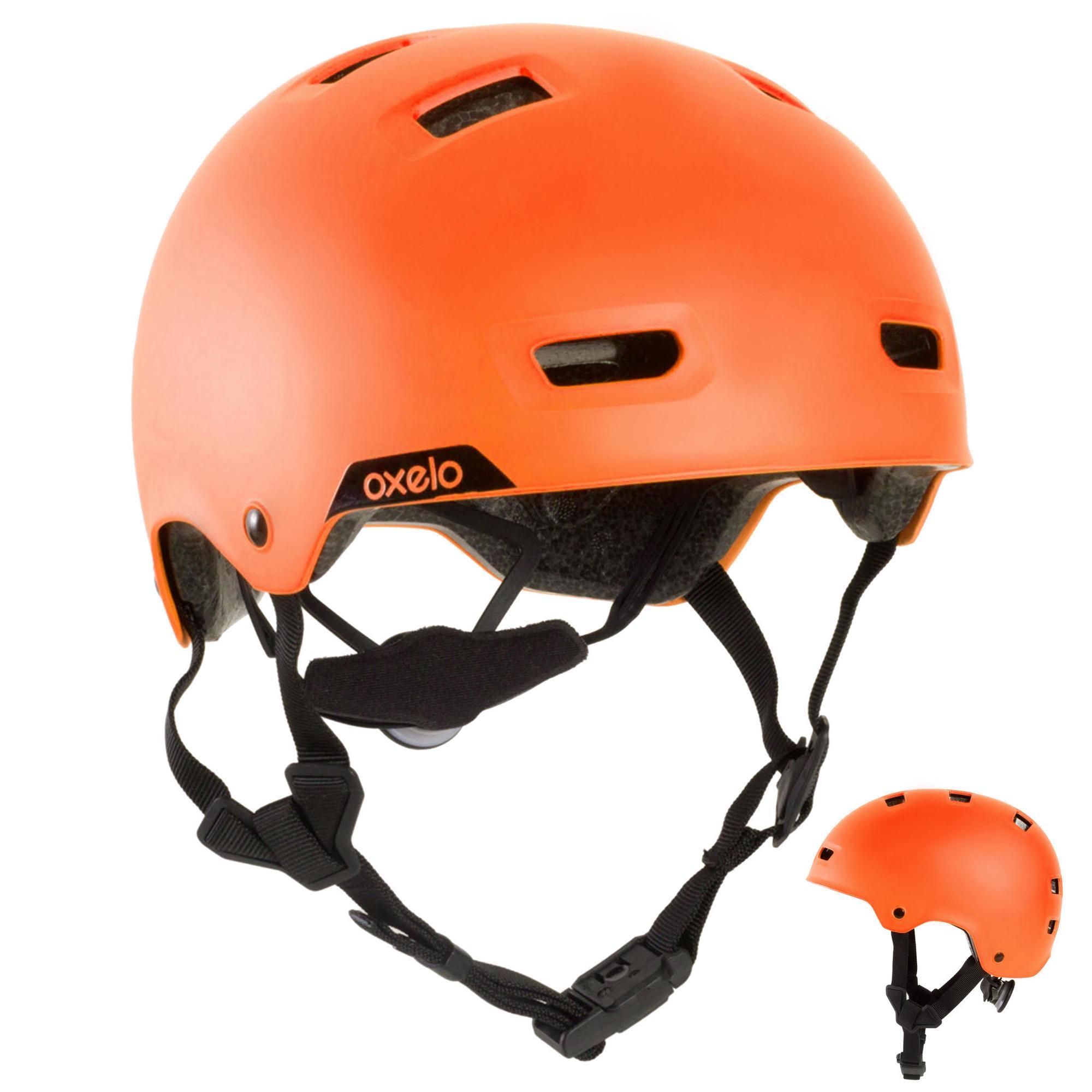 OXELO Skaterhelm MF540 fÃ¼r Inliner Skateboard Scooter neonorange 59-62 CM
