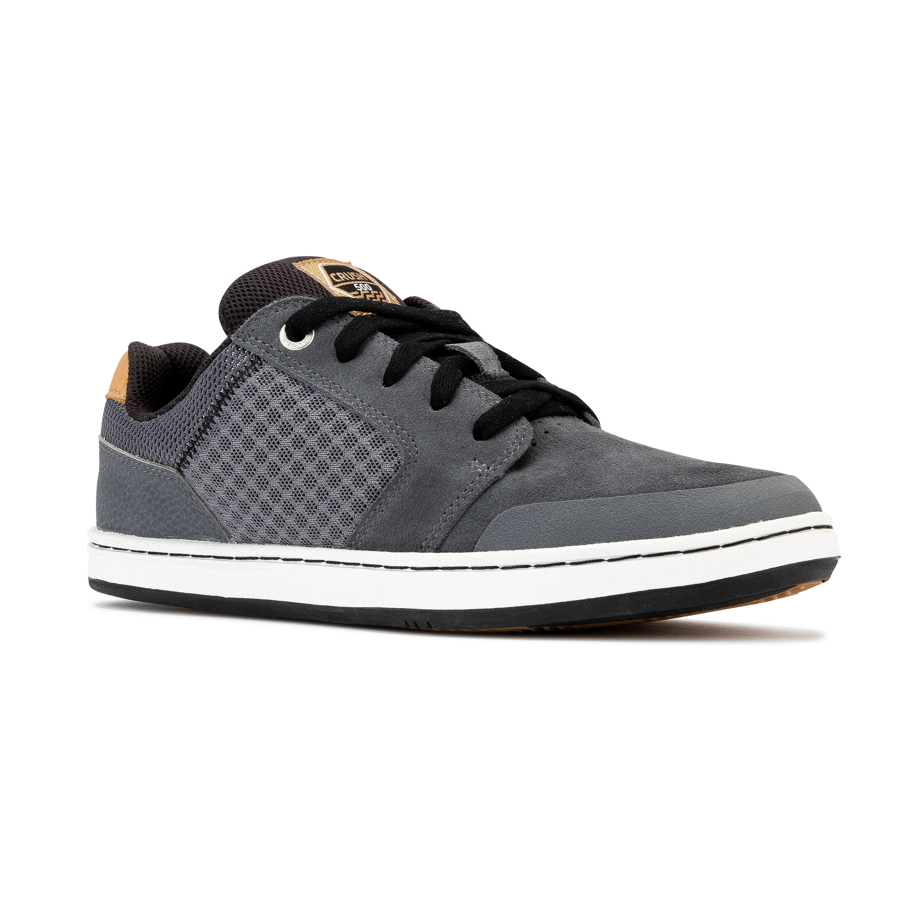 OXELO Skaterschuhe Sneaker Crush 500 Kinder grau/schwarz 34